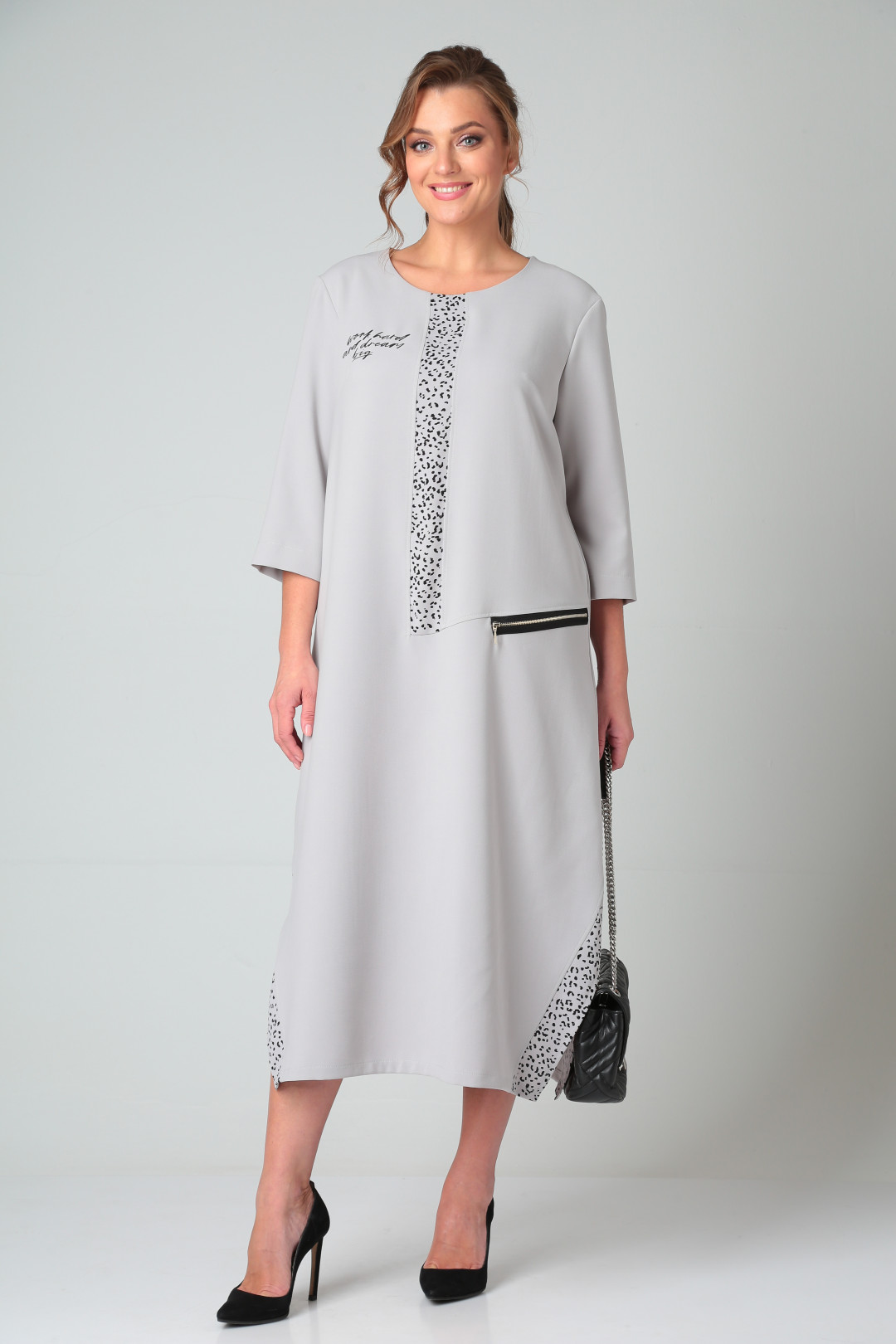 Платье Мишель Шик 2073 серый, лео