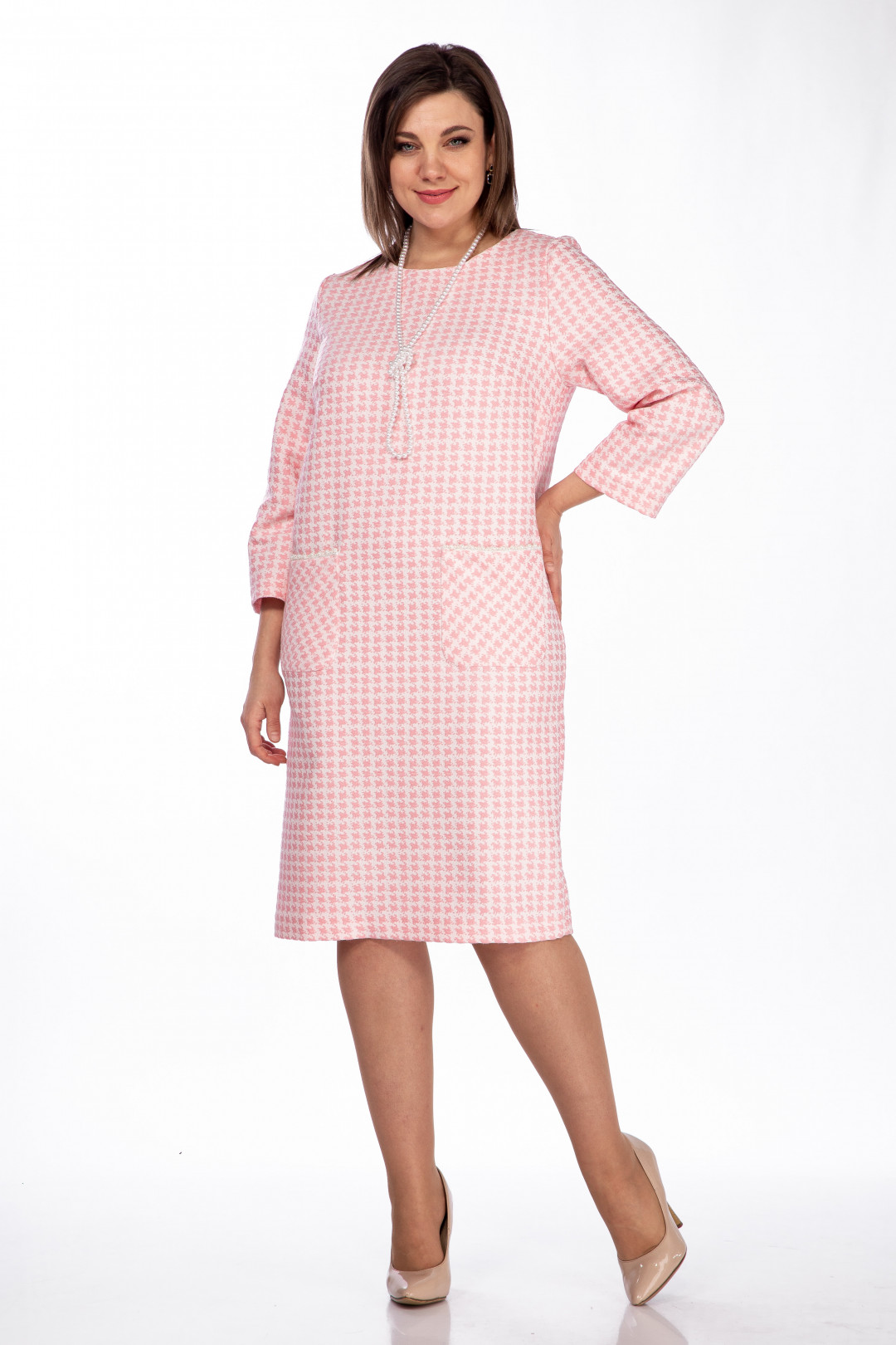 Платье Мишель Шик 2114 розовый, белый