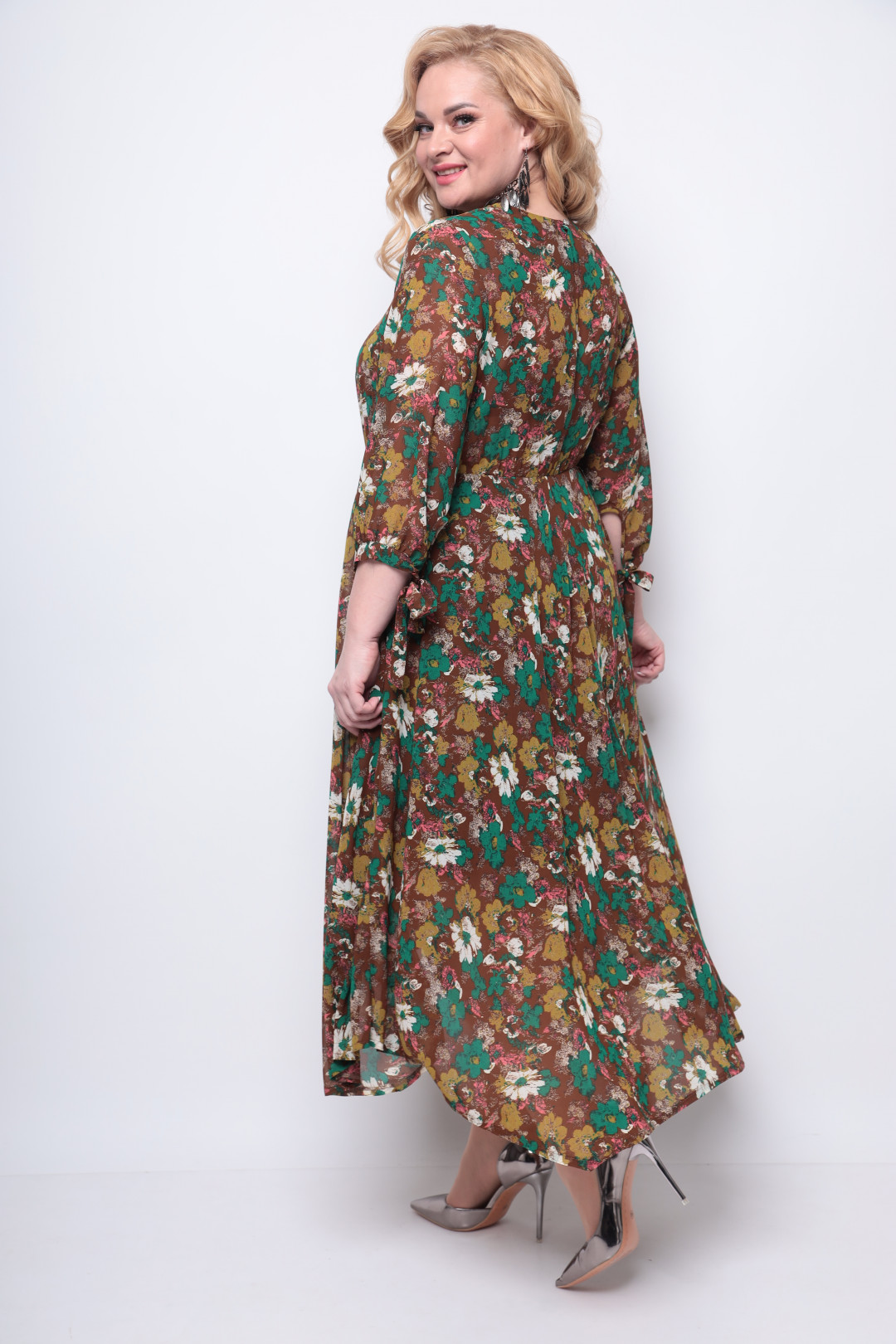 Платье Мишель Шик 972 зеленый, цветы