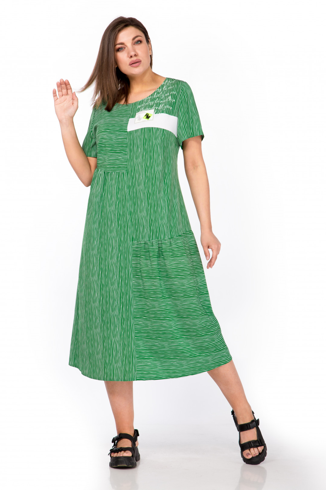 Платье МишельСтиль 1051 зелено-белый