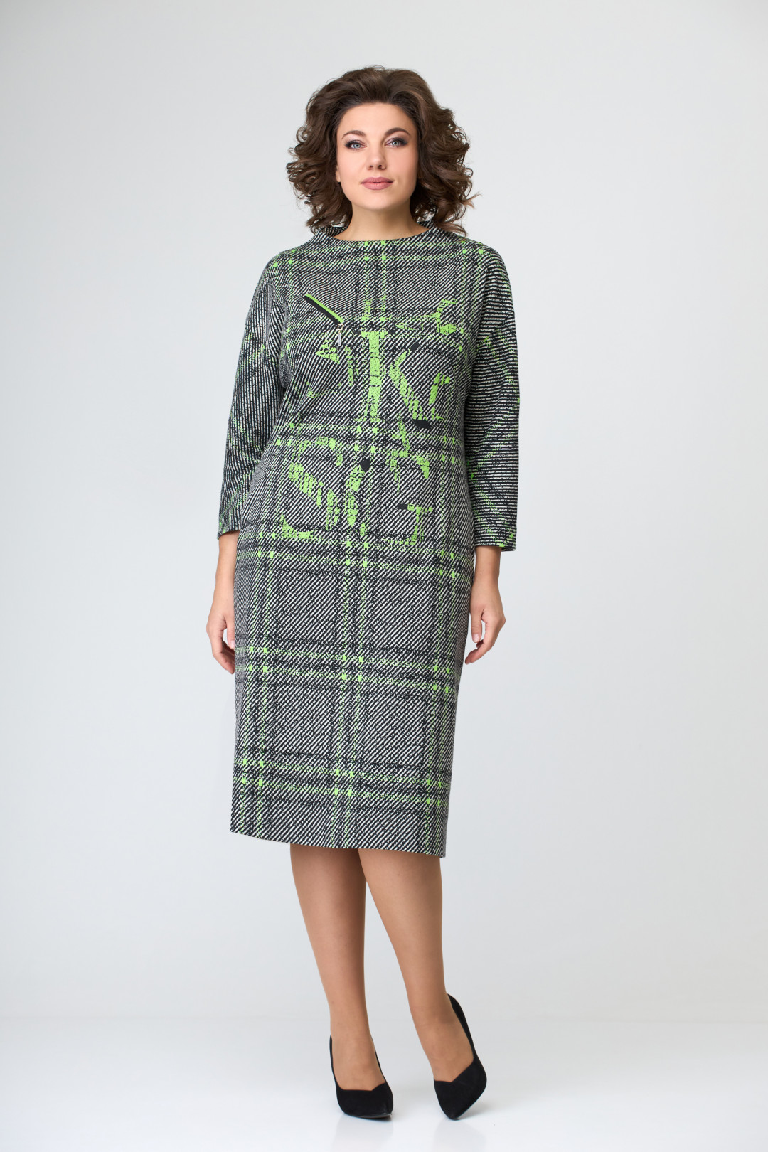 Платье МишельСтиль 1093 серо-зеленый