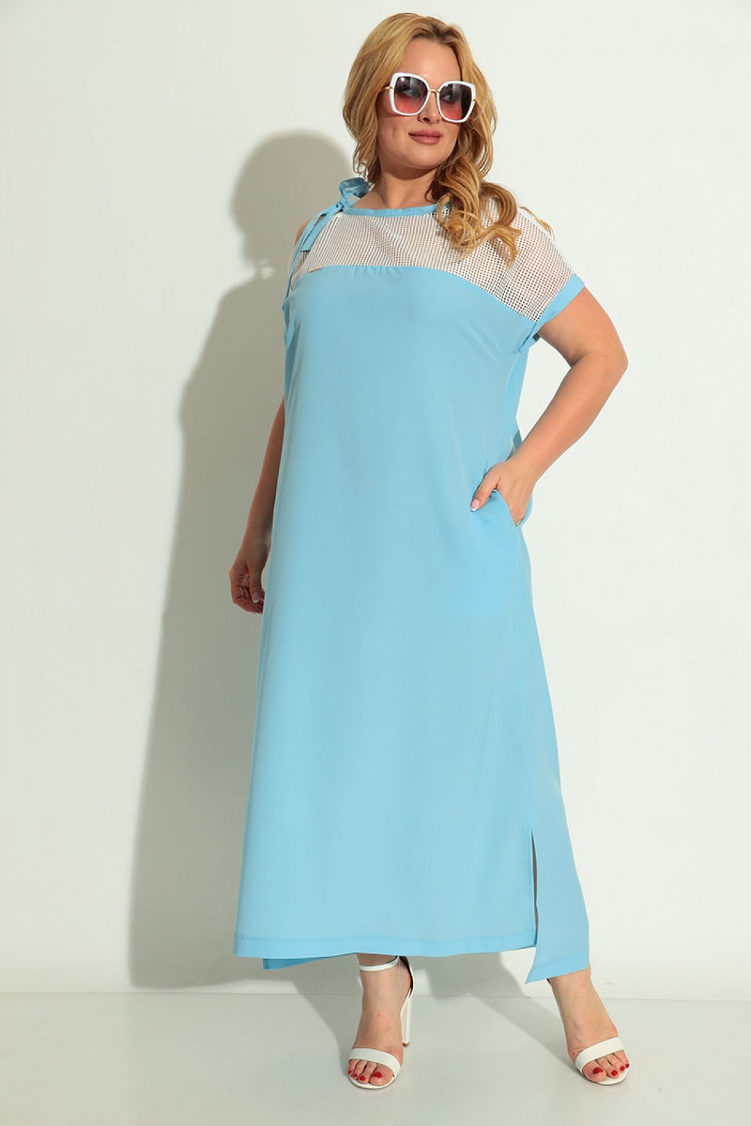Платье Мишель Шик 2063 голубой, белый