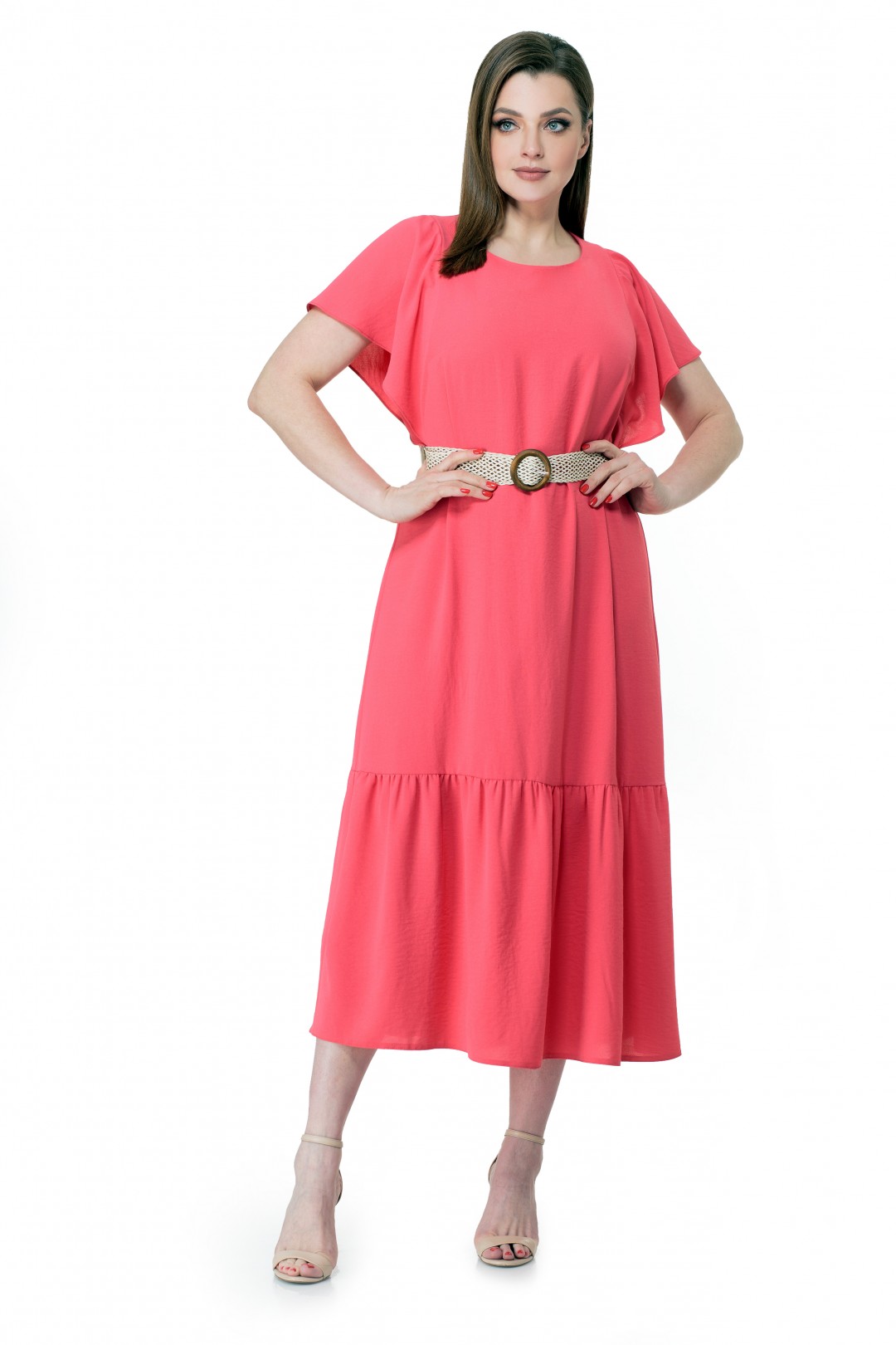 Платье МишельСтиль 953 розово-коралловый