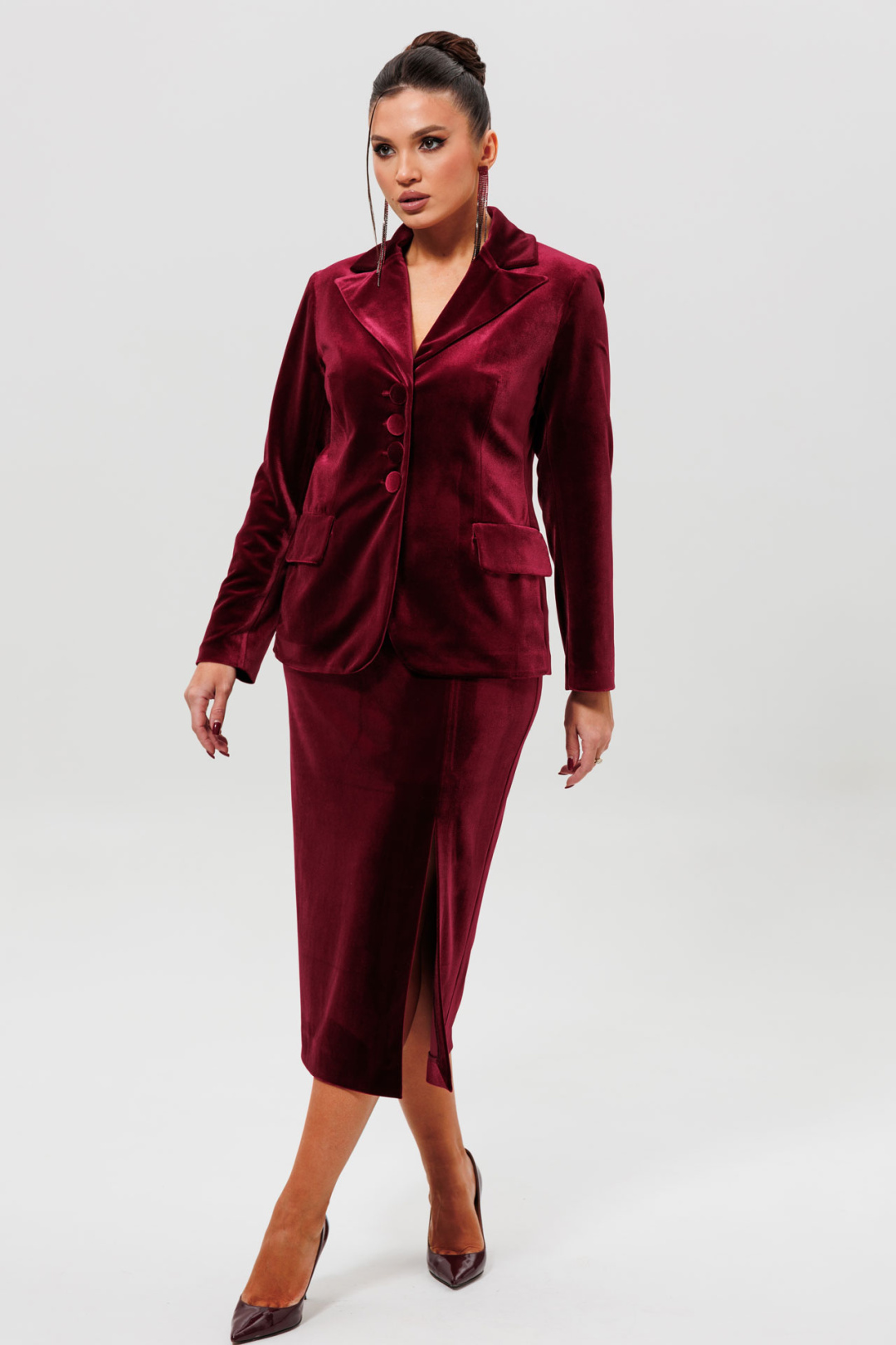 Костюм MisLana 1165-1 бордо - фото 3