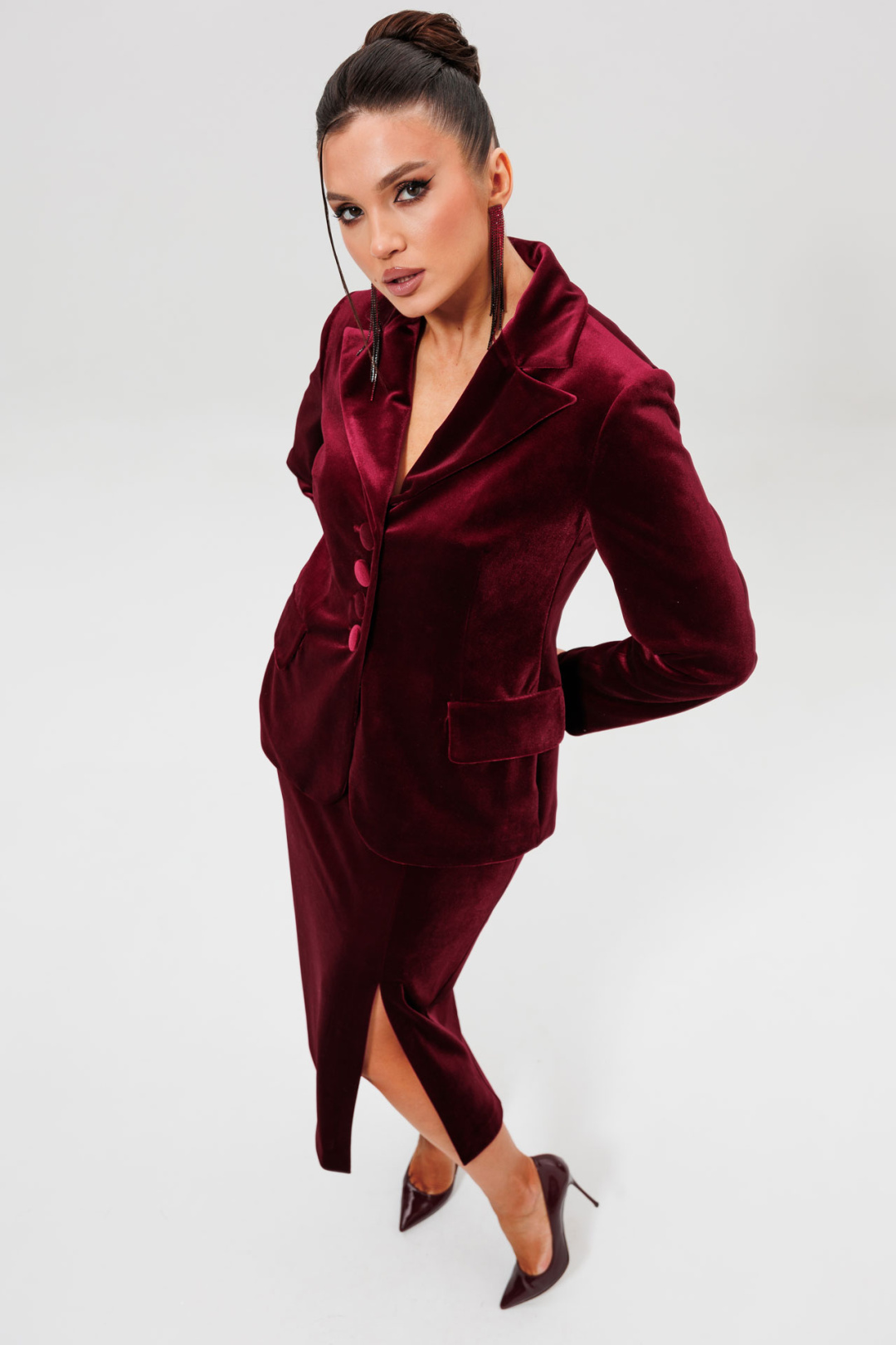 Костюм MisLana 1165-1м бордо - фото 1