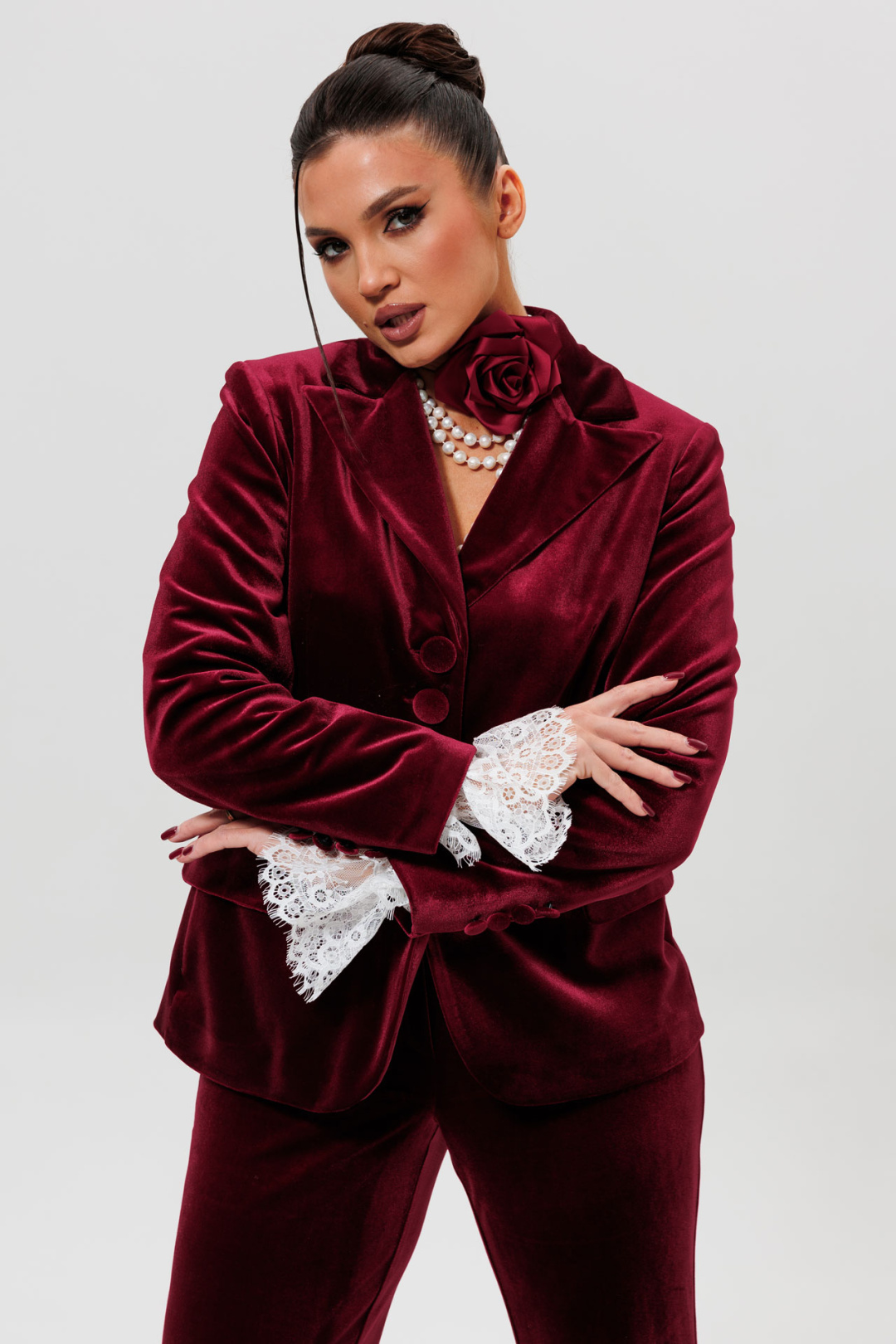 Костюм MisLana 1169-1м бордо - фото 1