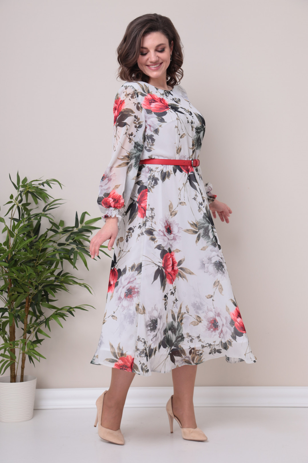 Платье Мода-Версаль 2360 молочный коралл