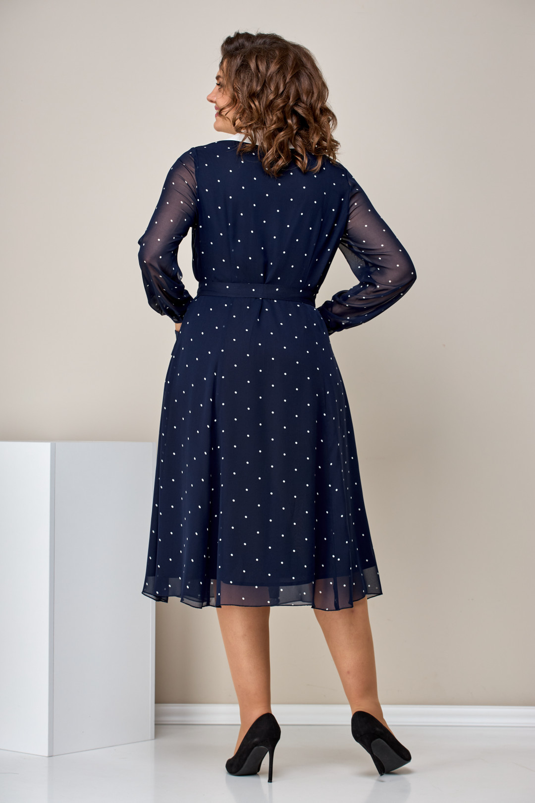 Платье Мода-Версаль 2399 т.синий горох