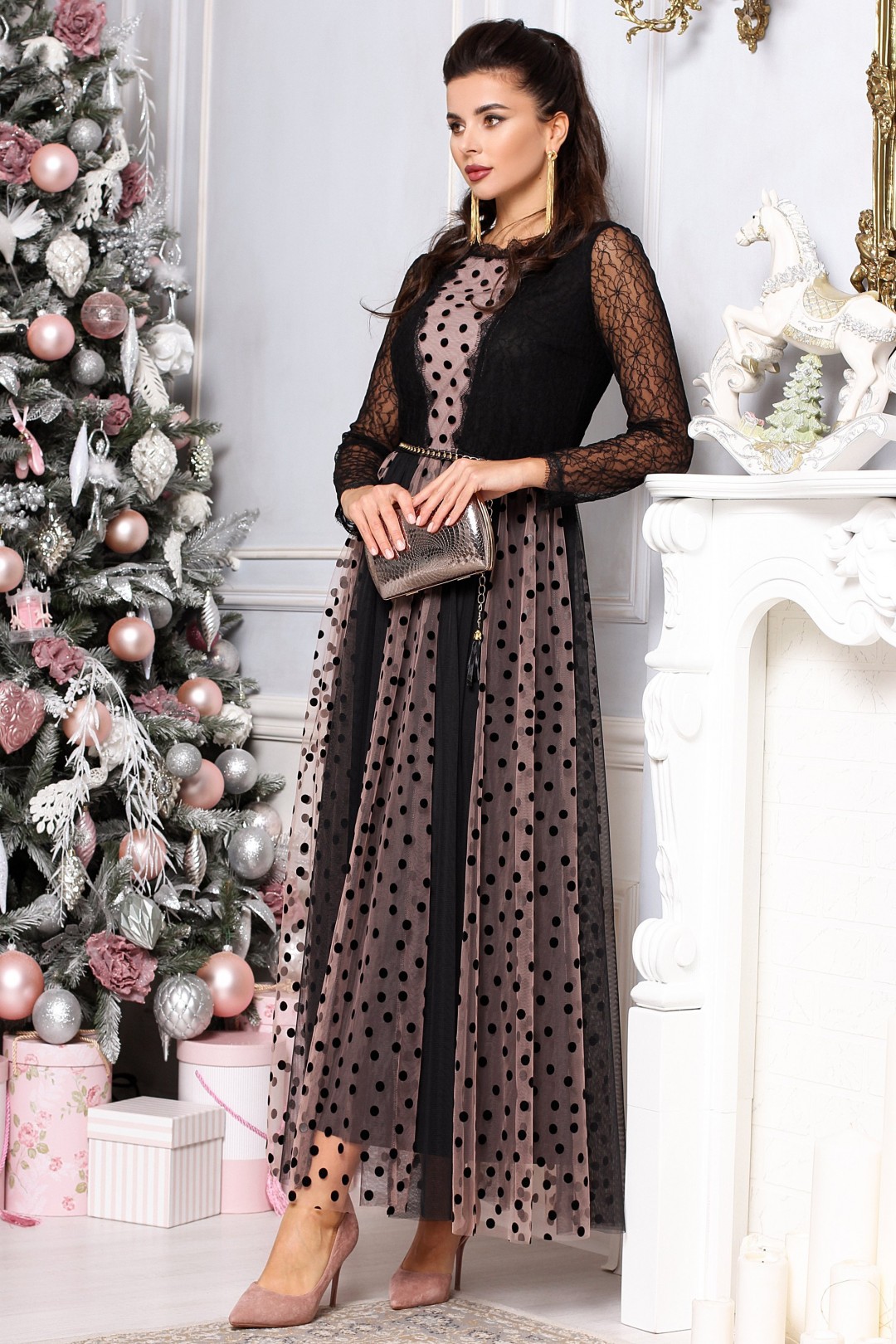 Платье Мода-Юрс 2616 черный+розовый