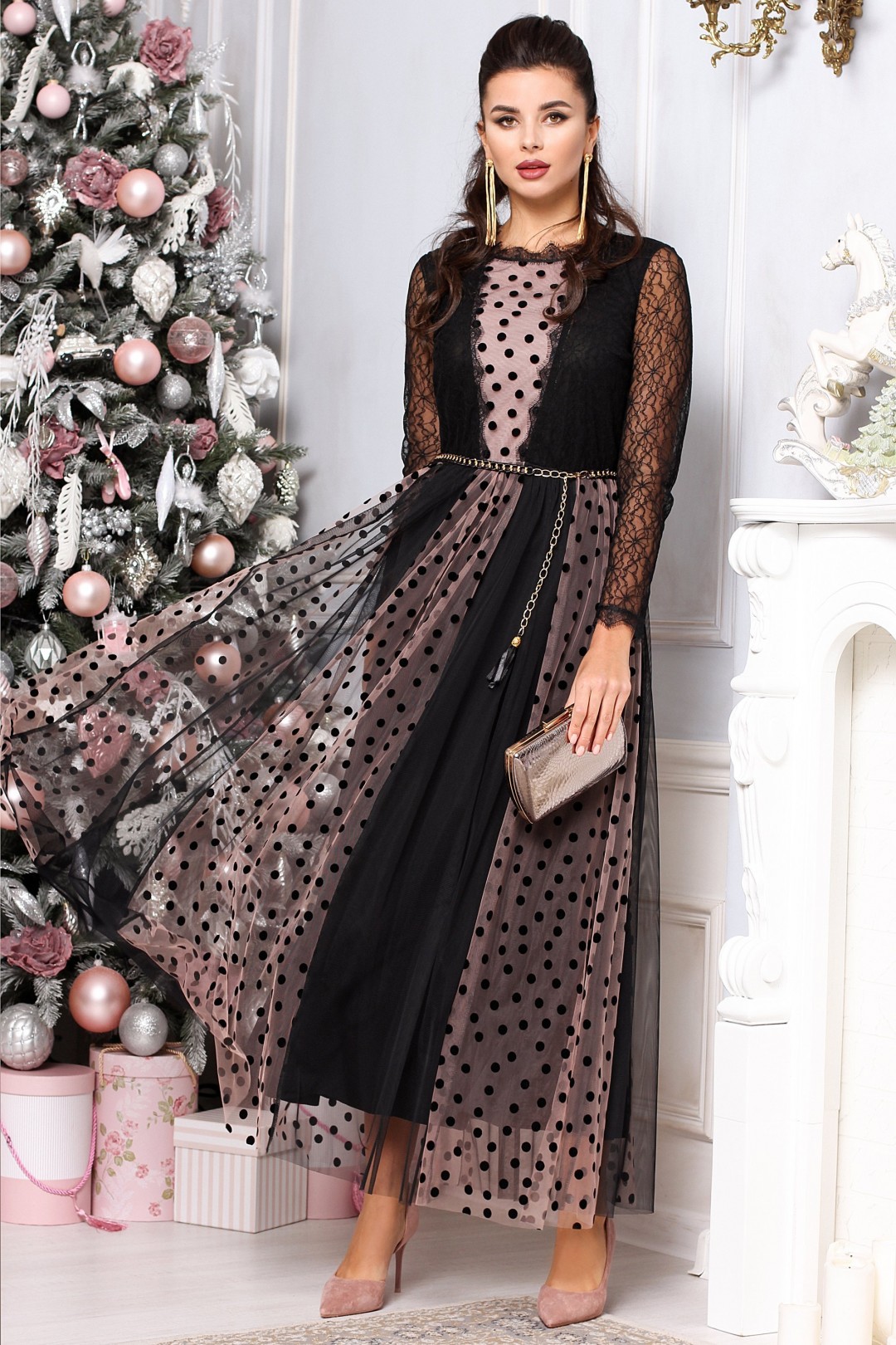 Платье Мода-Юрс 2616 черный+розовый