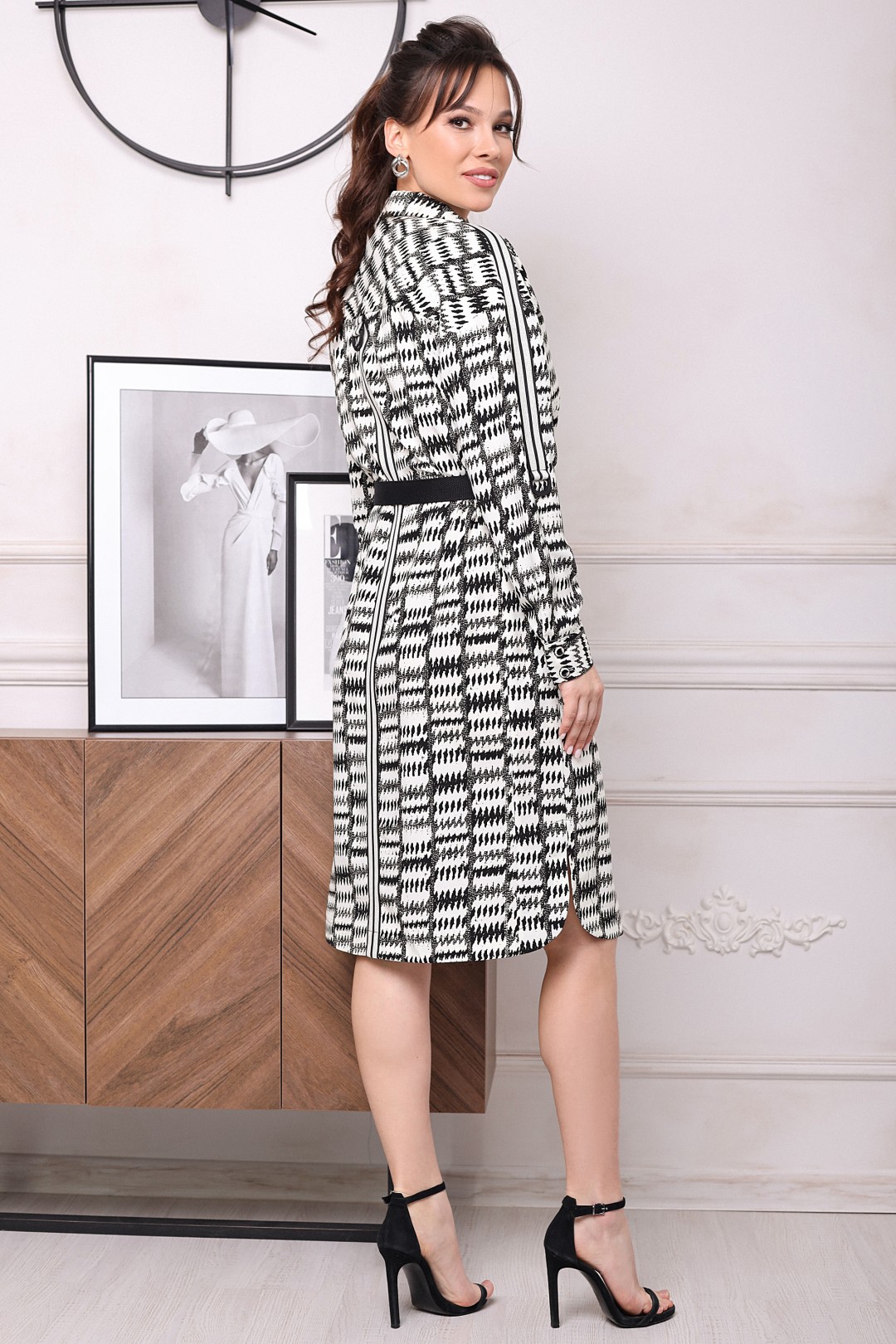 Платье Мода-Юрс 2643 чёрно-белый