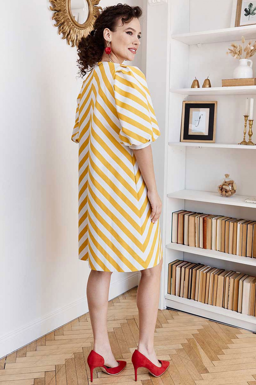 Платье Мода-Юрс 2677 желтая полоска