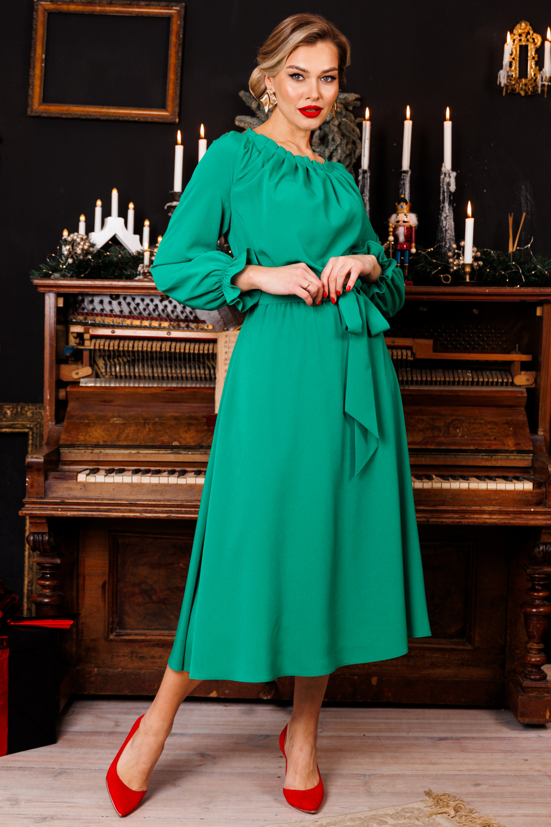 Платье Мода-Юрс 2835 зеленый