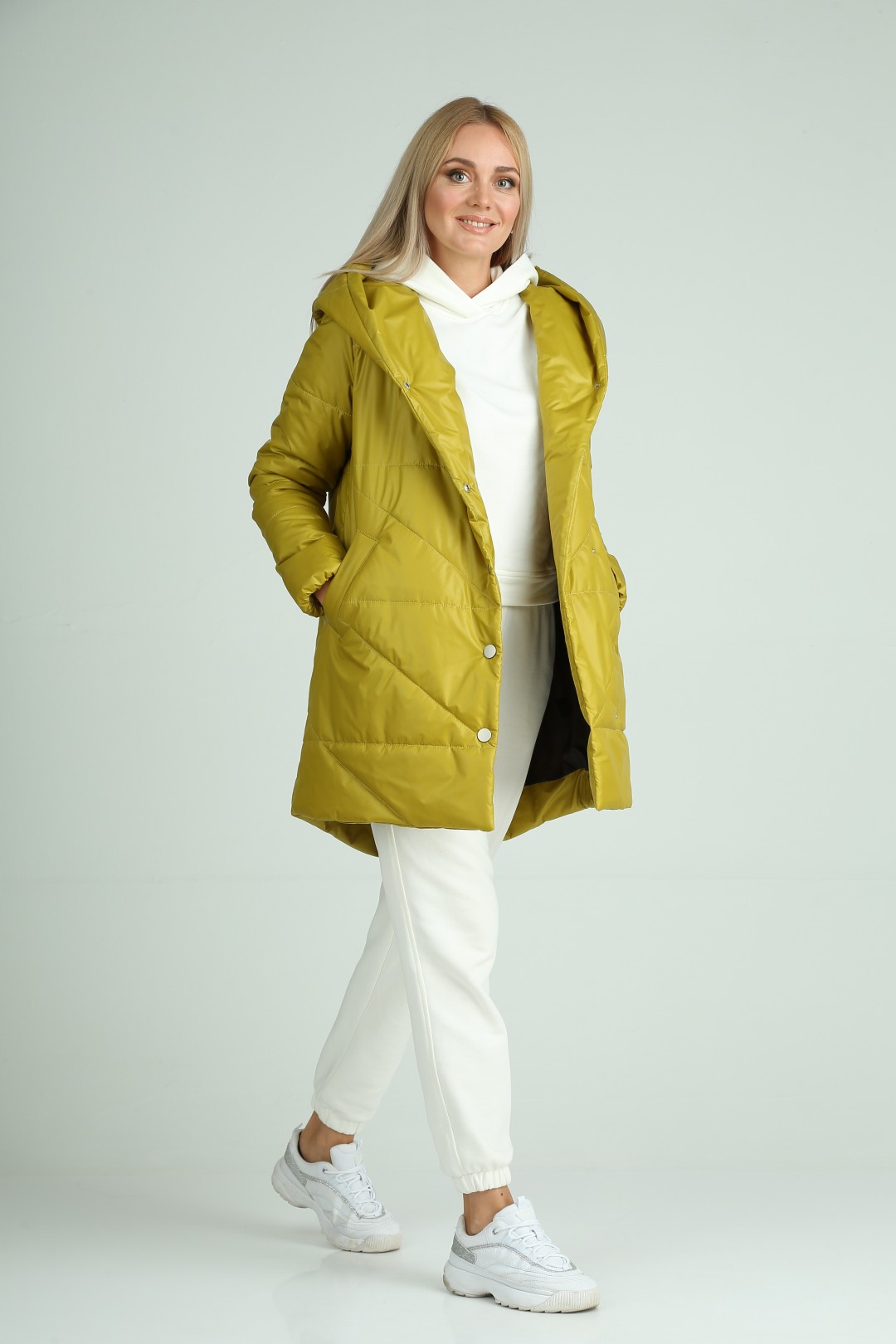 Пальто MODEMA 1005/4 оливково-желтый