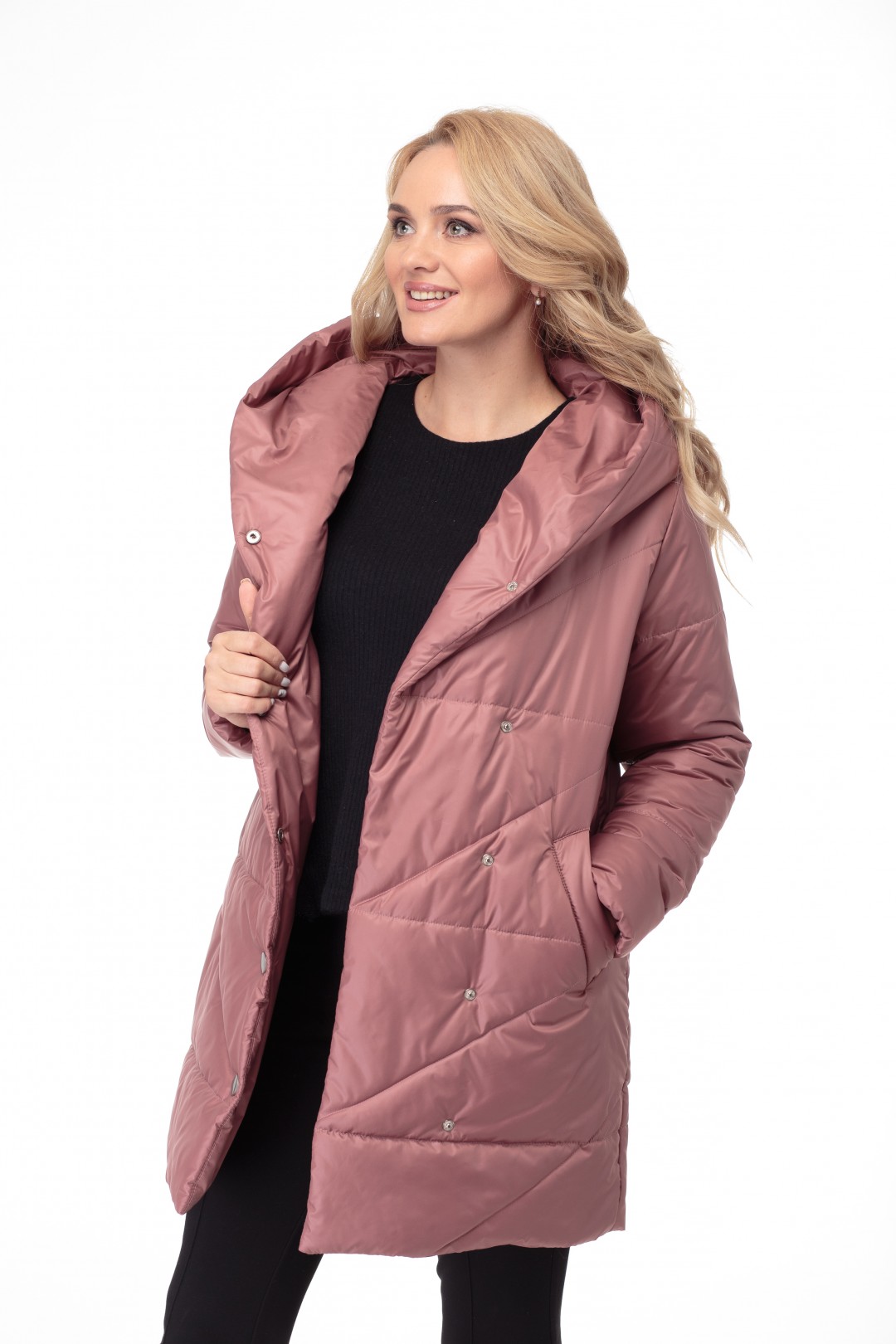 Пальто MODEMA 1005/3 коричнево-розовый