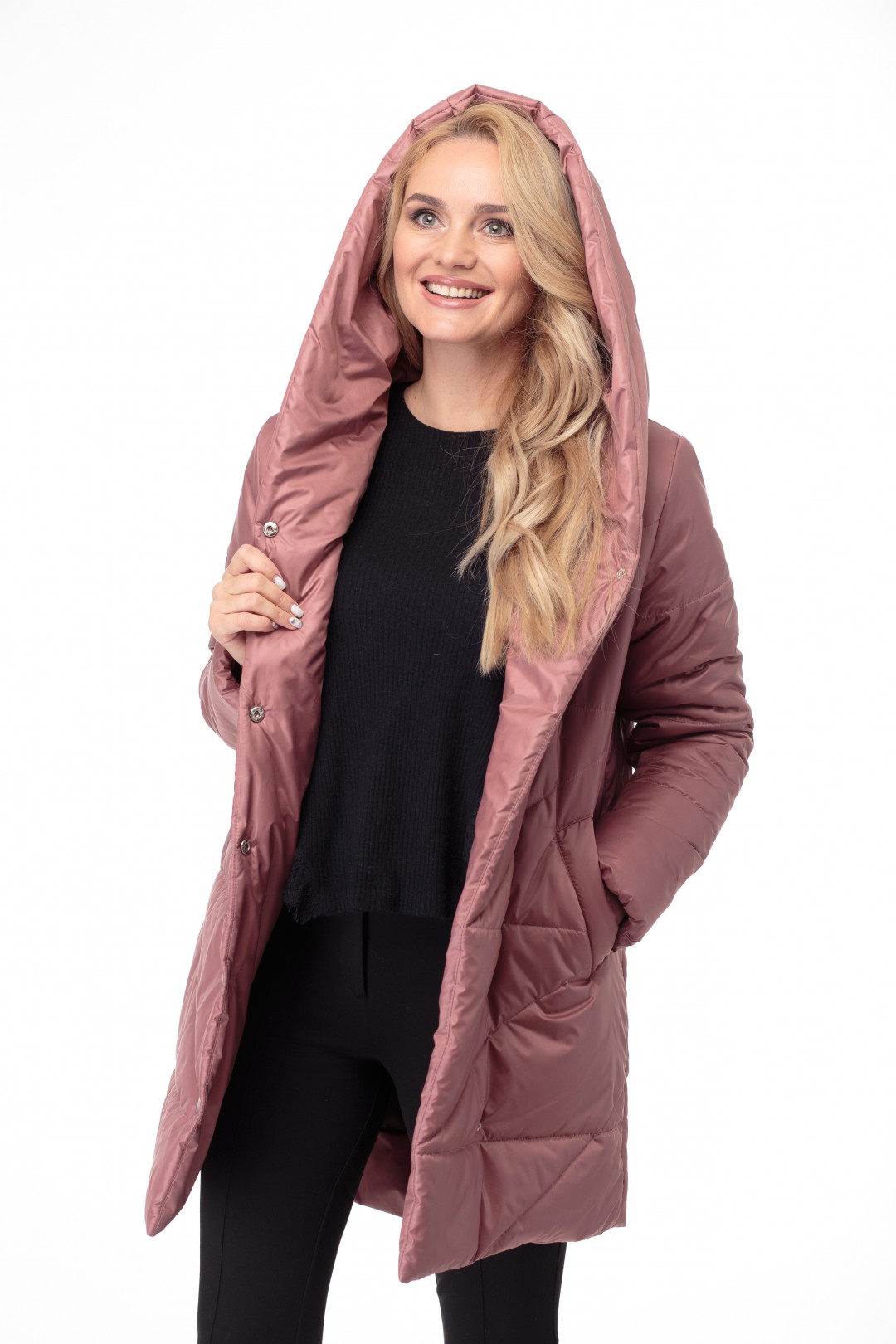 Пальто MODEMA 1005/3 коричнево-розовый
