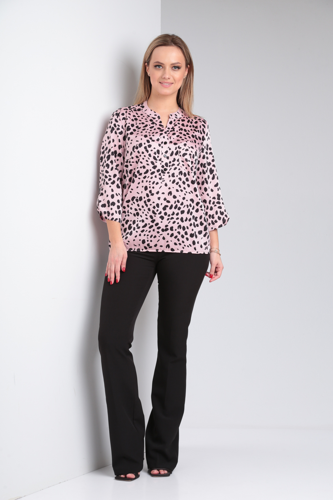 Блуза MODEMA 728-4 черно-розовый 