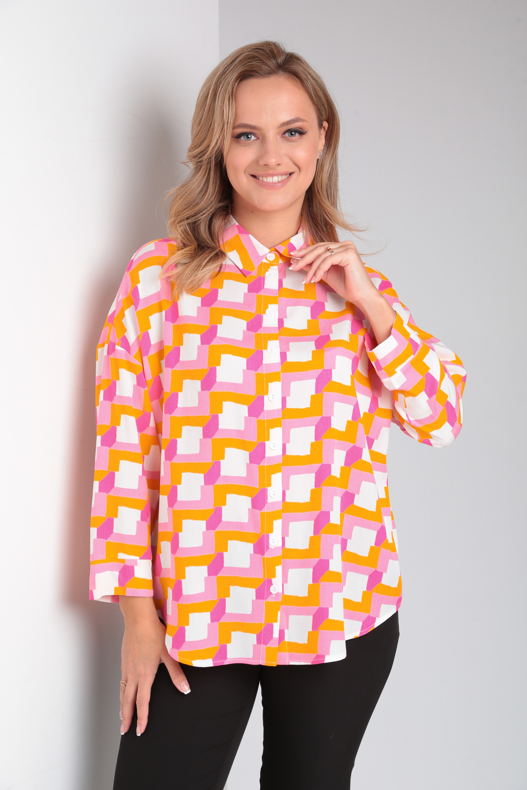 Блуза MODEMA 752-2 розово-желтый