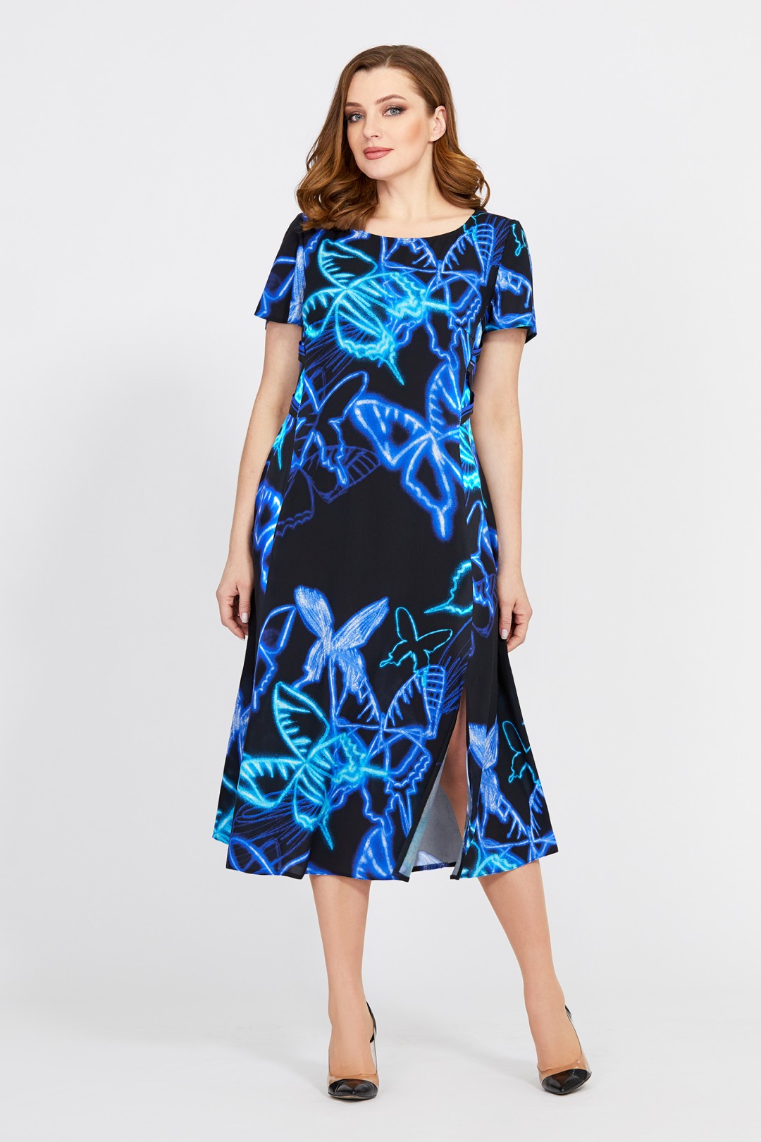 Платье Мублиз 528 черный+синий