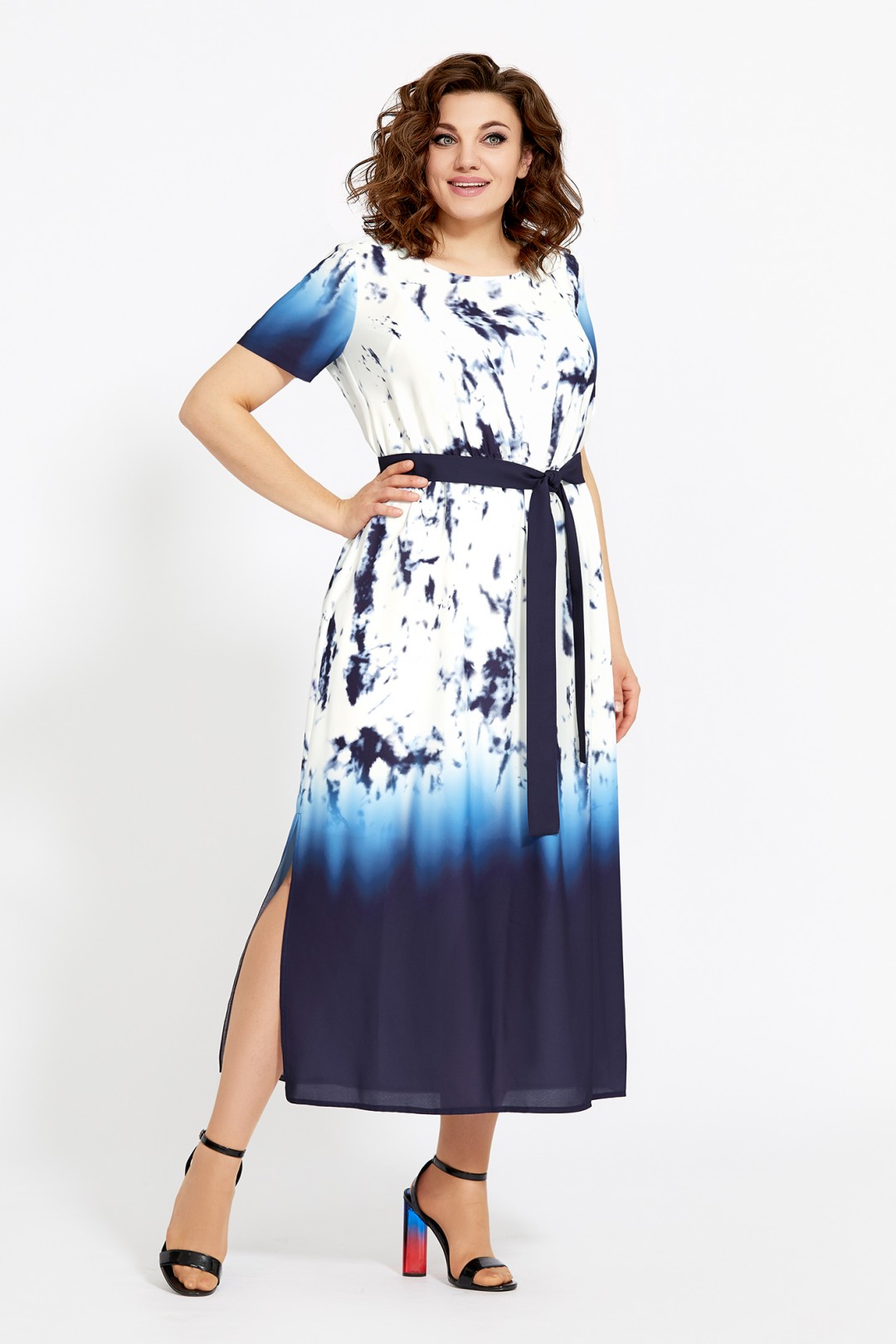 Платье Мублиз 532 синий+ белый