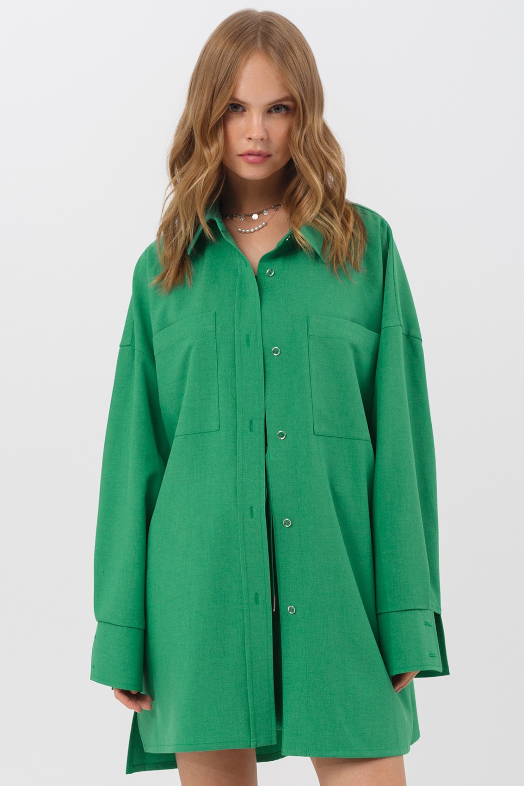 Платье-рубашка Pirs 3164 зеленый