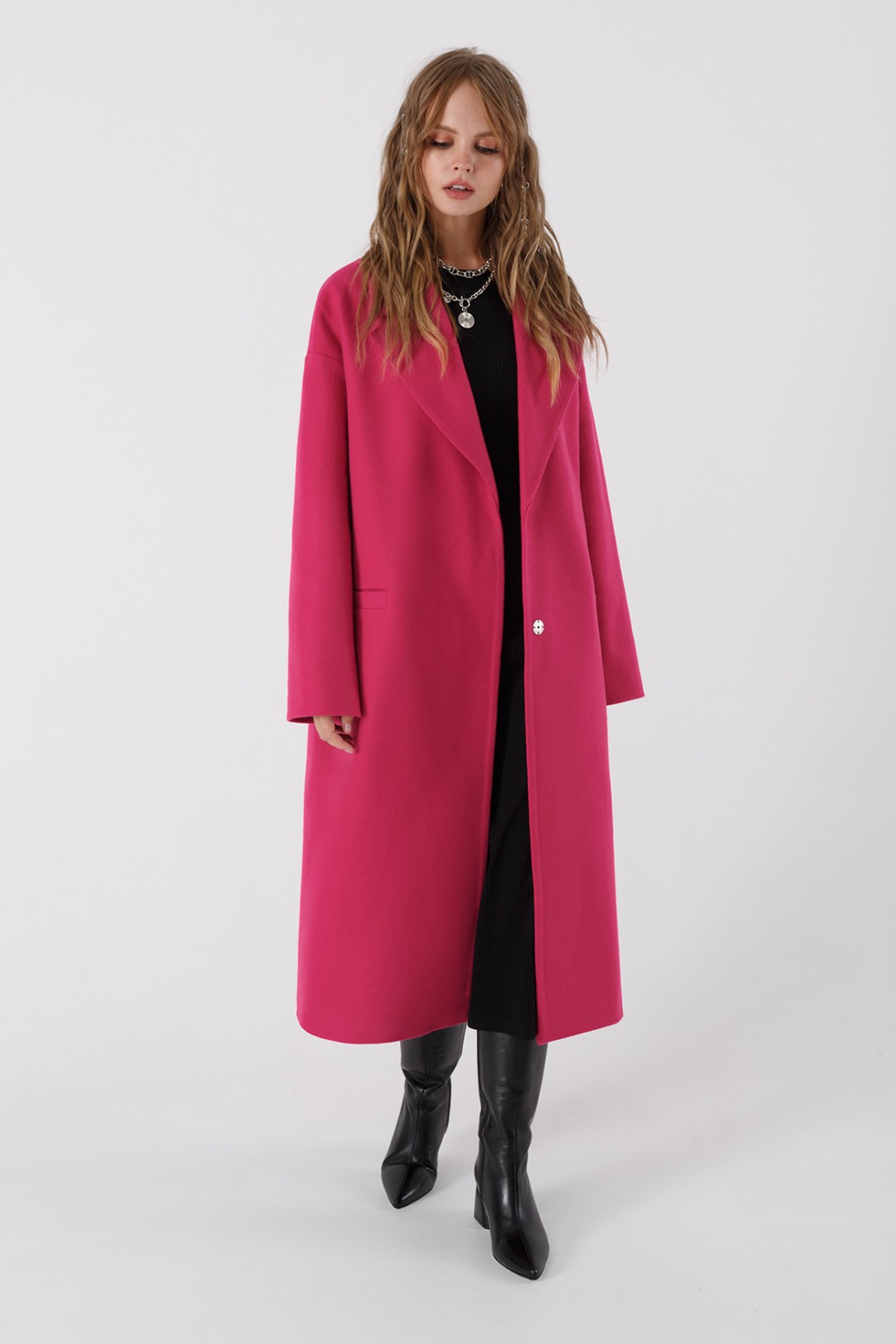 Пальто Pirs 3408 ярко-розовый