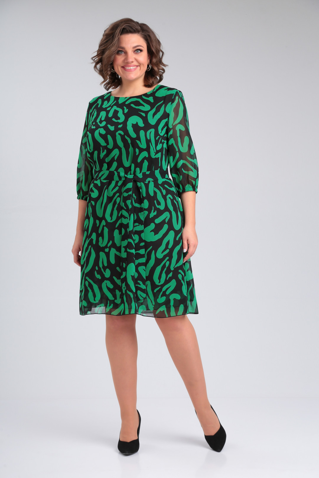 Платье Pocherk 1-021 черно- зеленый