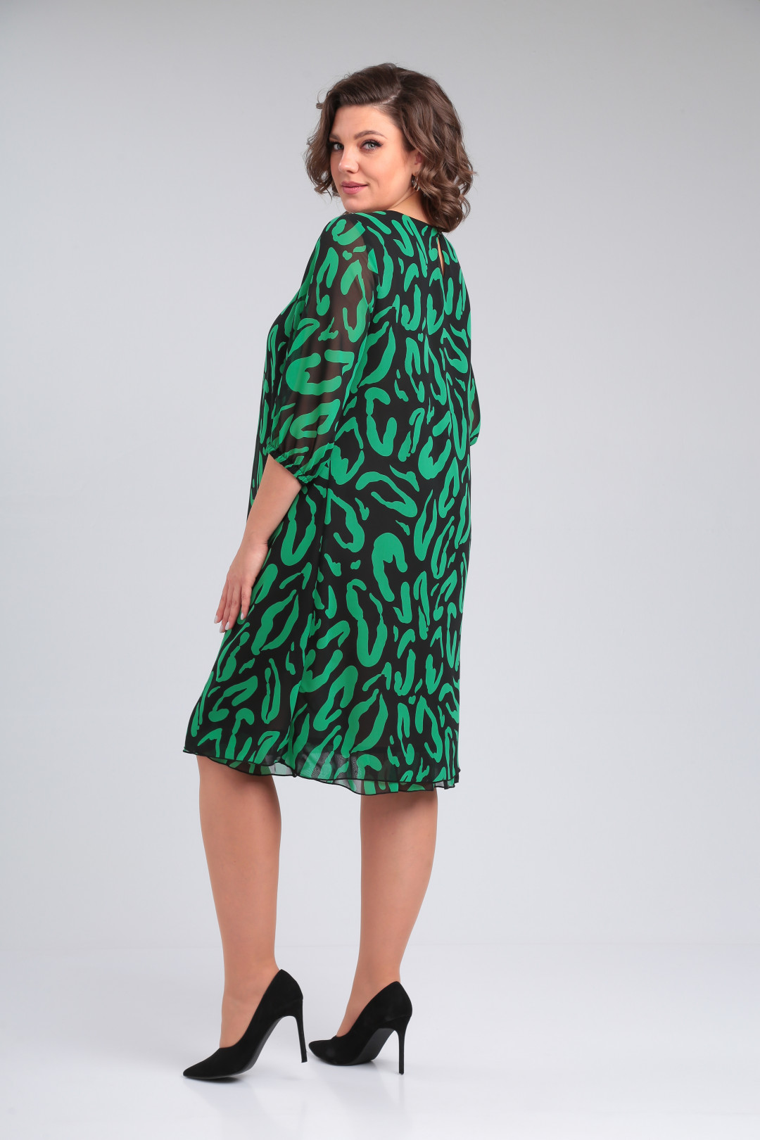 Платье Pocherk 1-021 черно- зеленый