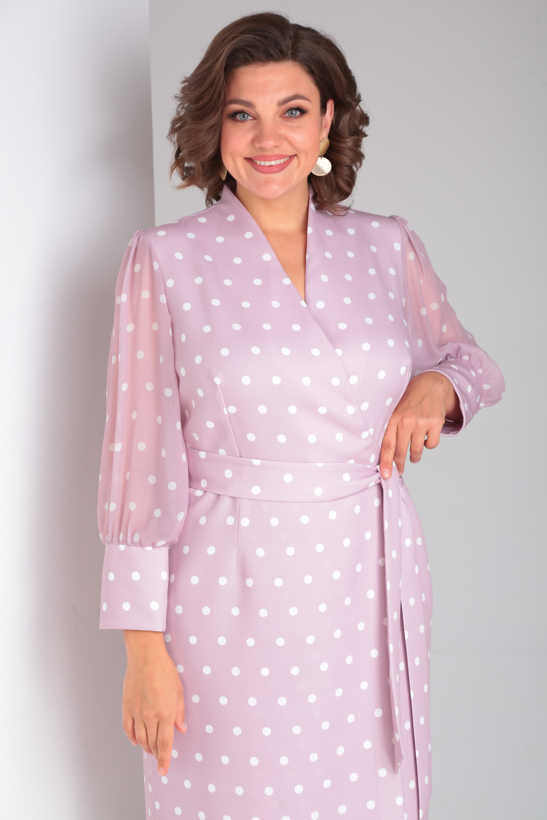 Платье Pocherk 1-025 розовый горох