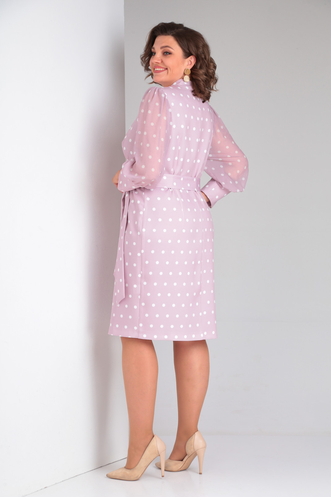 Платье Pocherk 1-025 розовый горох
