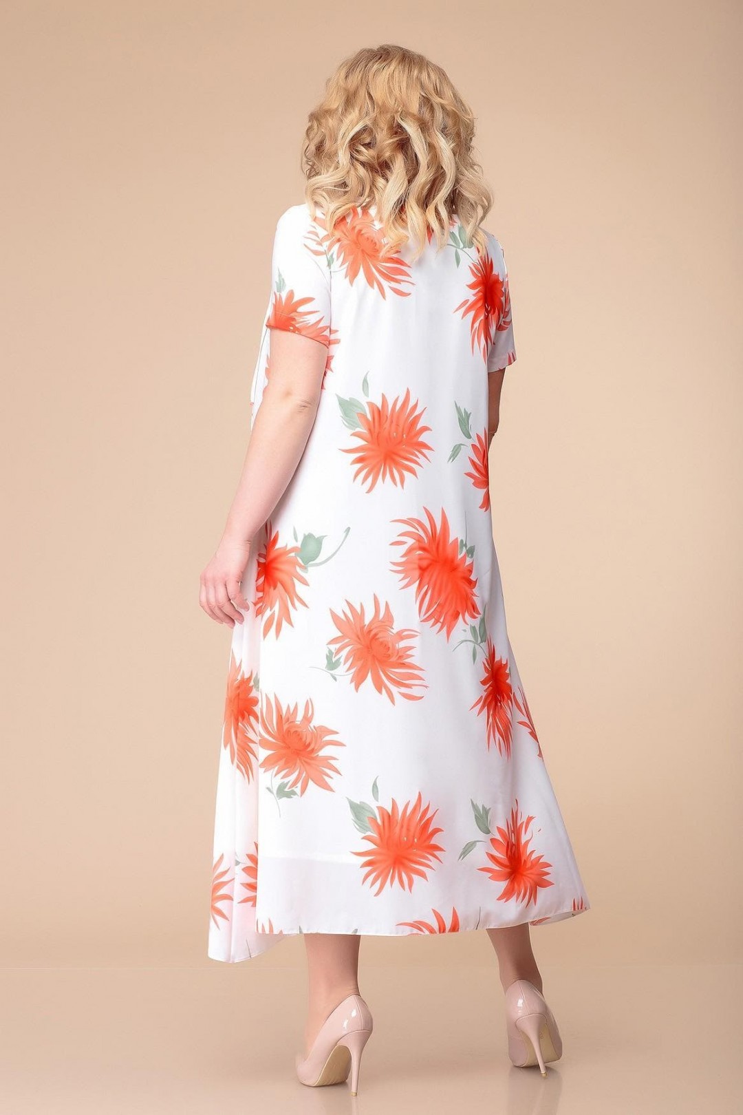 Платье Romanovich Style 1-1332 белый+оранжевый