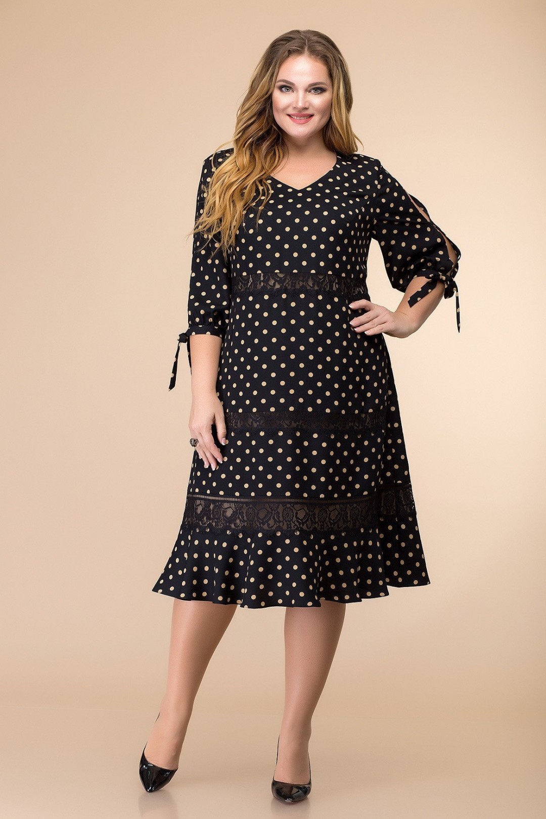 Платье Romanovich Style 1-2058 чёрный/беж