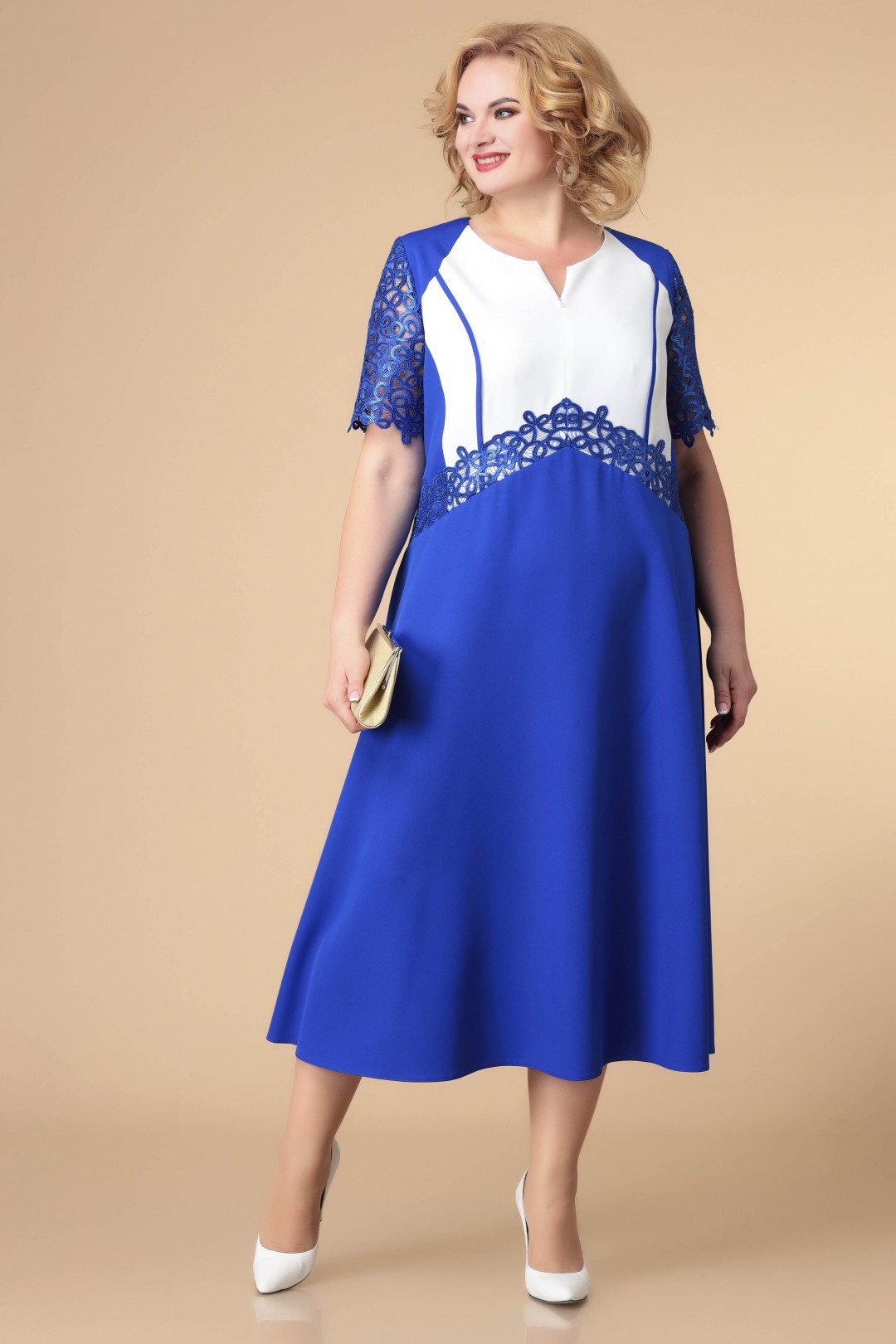 Платье Romanovich Style 1-2186 василек\белый