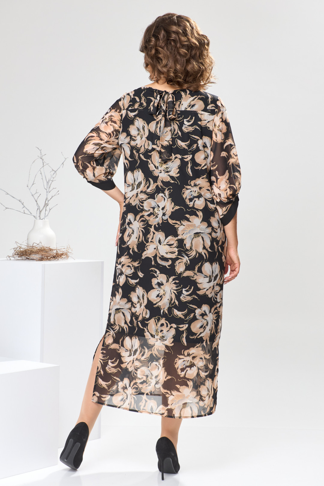 Платье Romanovich Style 1-2442 коричневые цветы