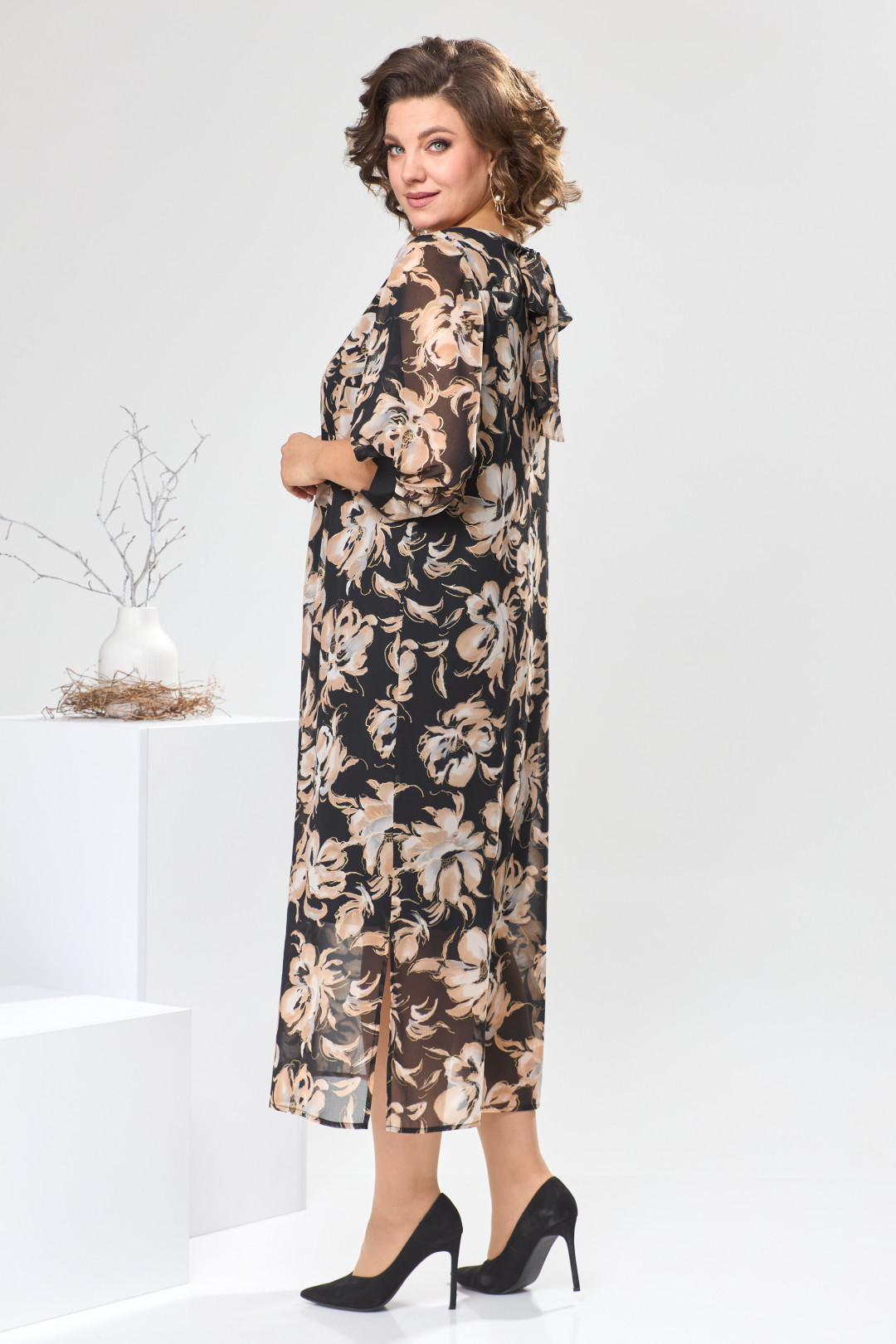Платье Romanovich Style 1-2442 коричневые цветы