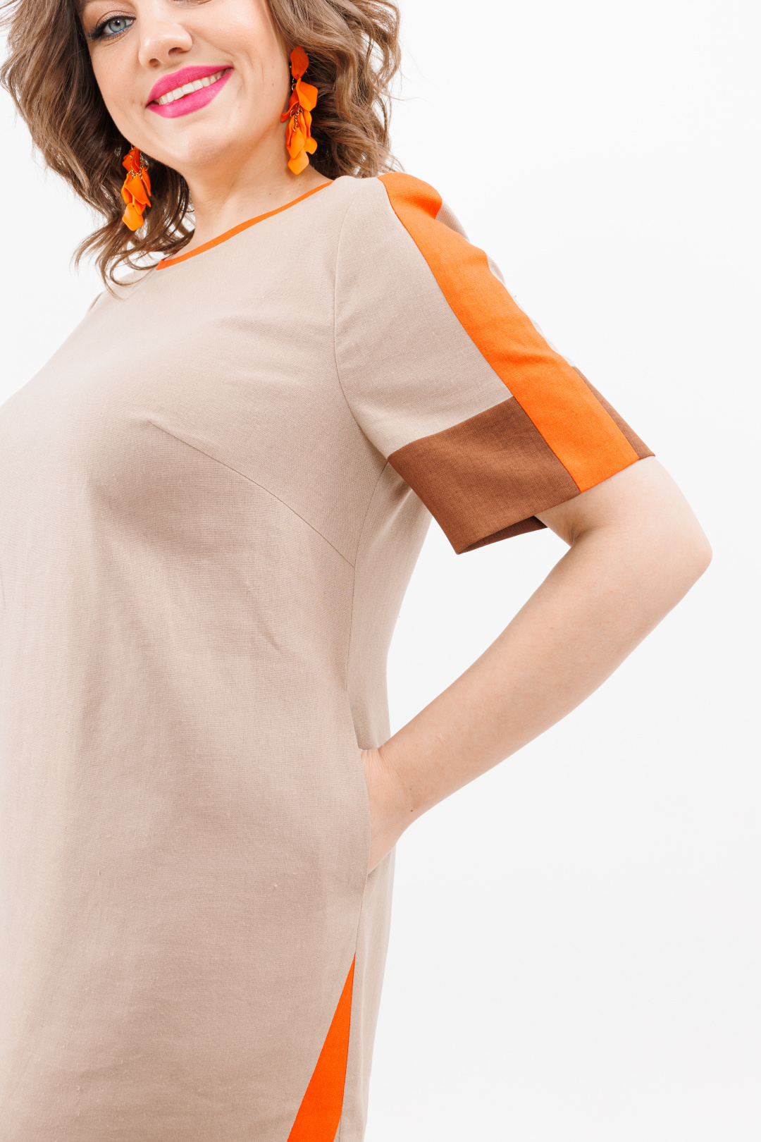 Платье Romanovich Style 1-2519 бежевый-оранжевый