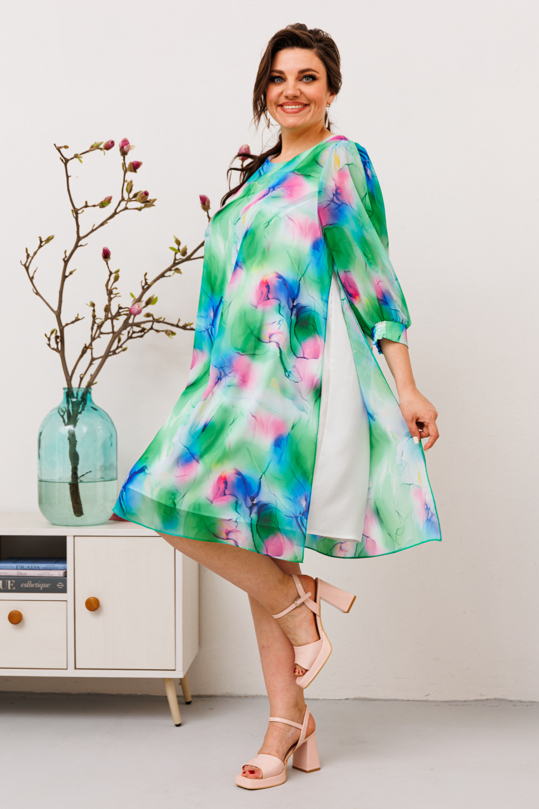 Платье Romanovich Style 1-2628 салат/розовый