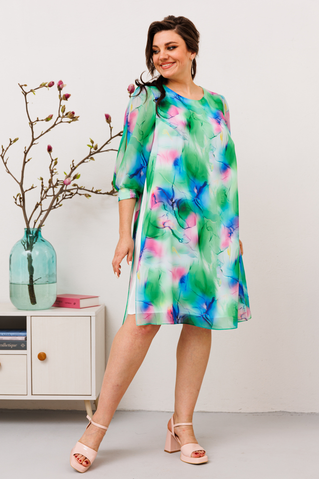 Платье Romanovich Style 1-2628 салат/розовый