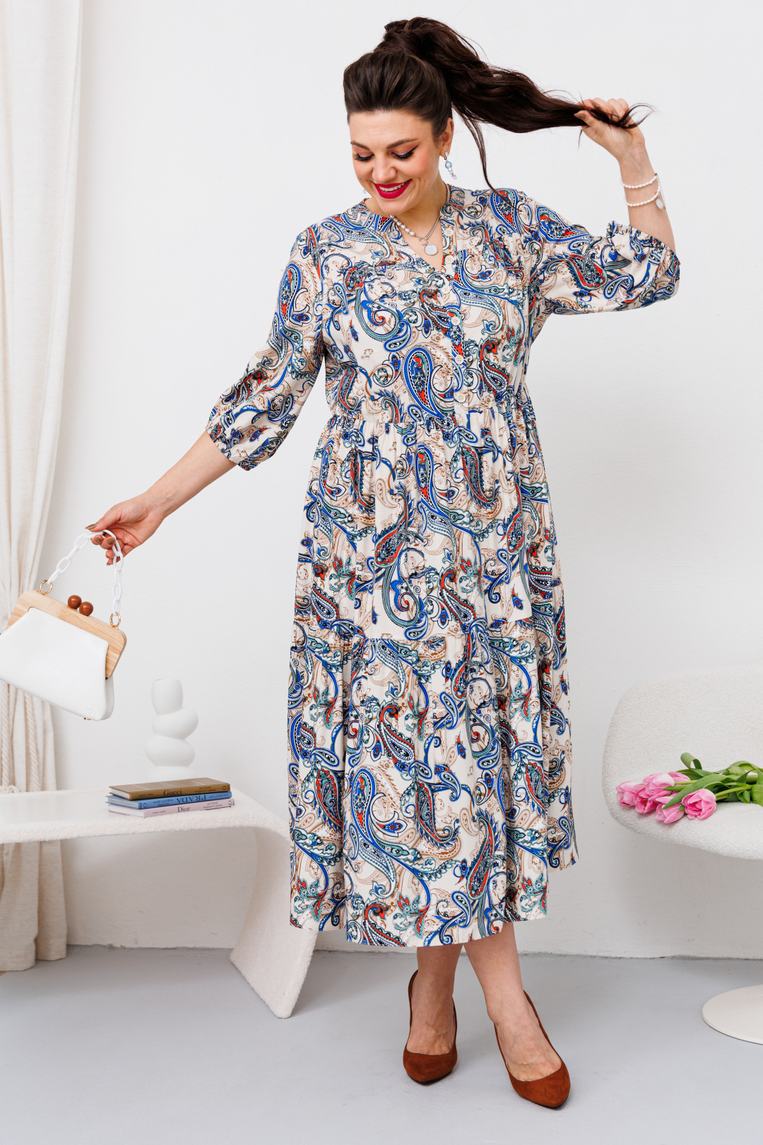 Платье Romanovich Style 1-2644 серо-синий