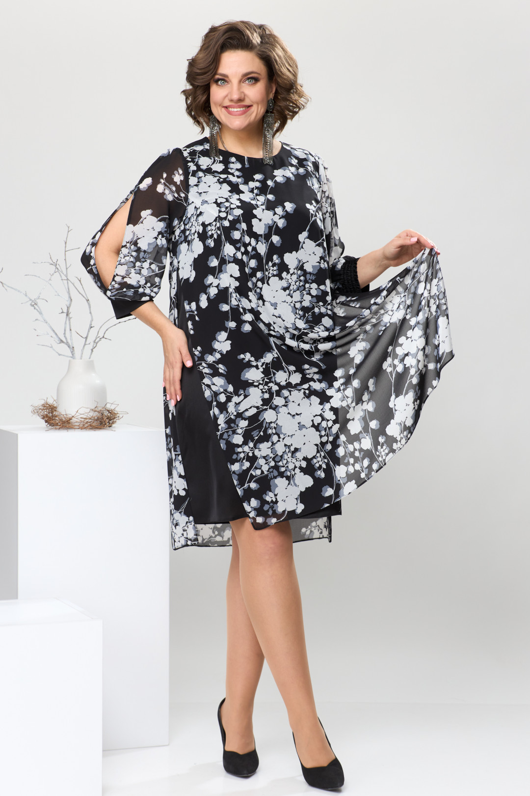 Платье Romanovich Style 2628 черно-белый