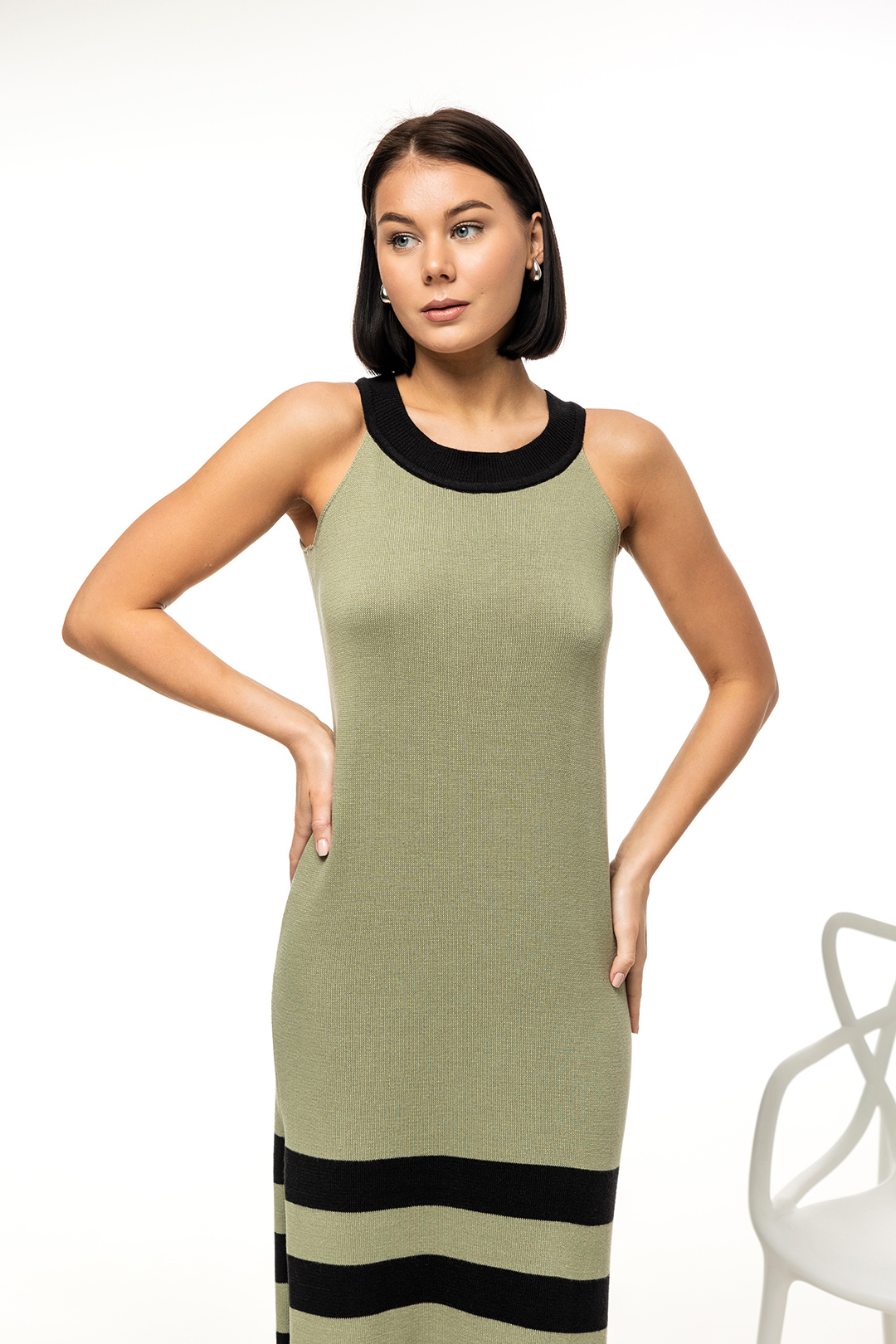 Платье Romgil РВ0041-ХЛ4 серо-зеленый
