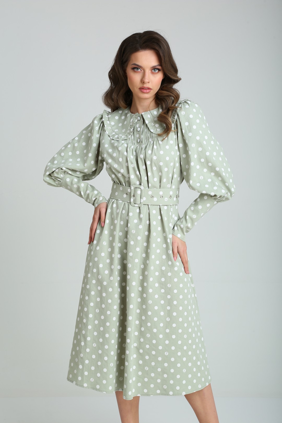 Платье SandyNa 13924 зеленый чай
