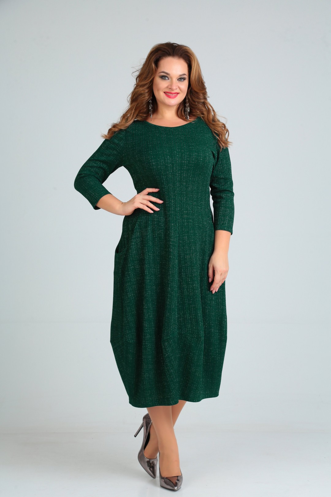 Платье Shetti 1007 зеленый+люрекс