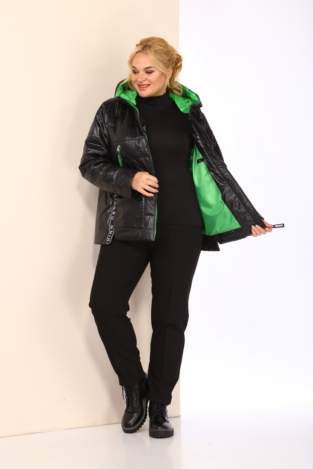 Куртка Shetti 2075 черный с зеленым