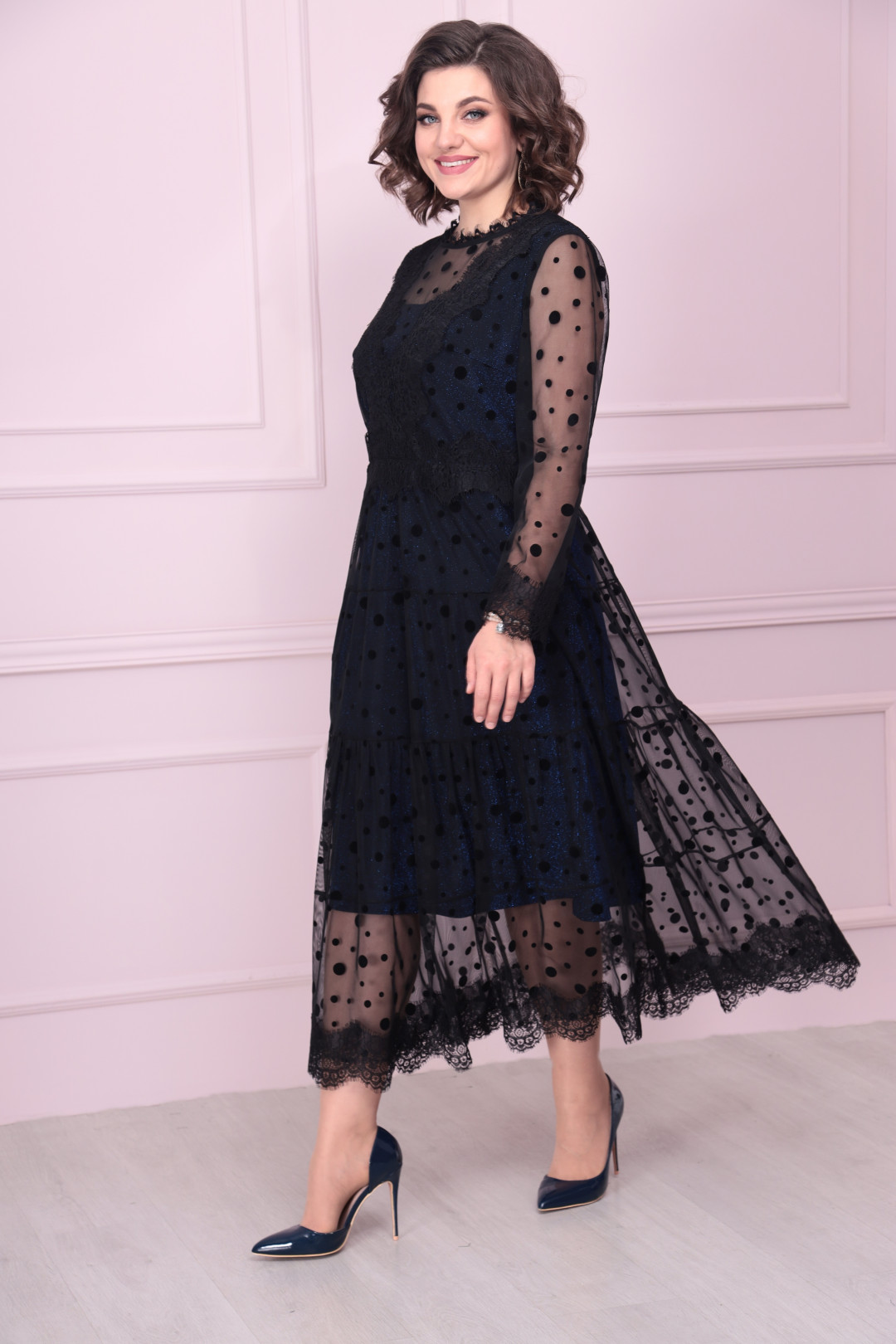 Платье Solomea Lux 884-2 черный с синий