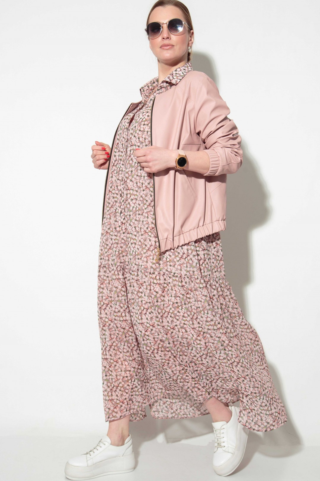 Платье SOVA 11097 дизайн розовый