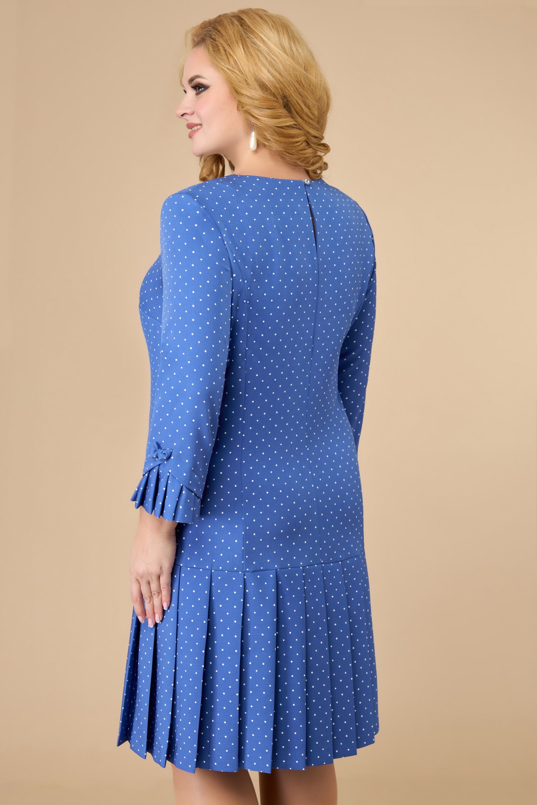 Платье Светлана-Стиль 1429.08 голубой+горох