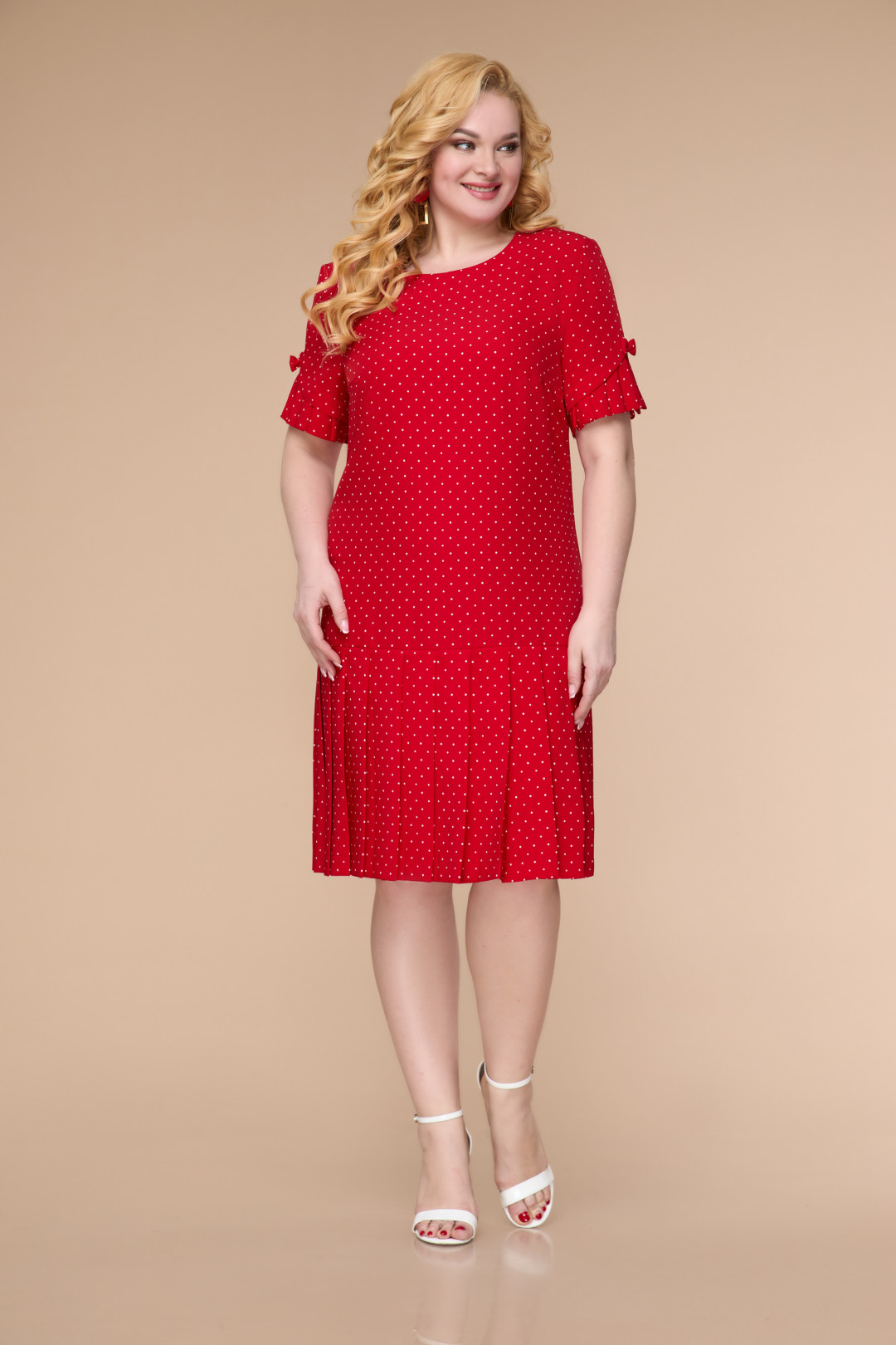 Платье Светлана-Стиль 1625 красный горох