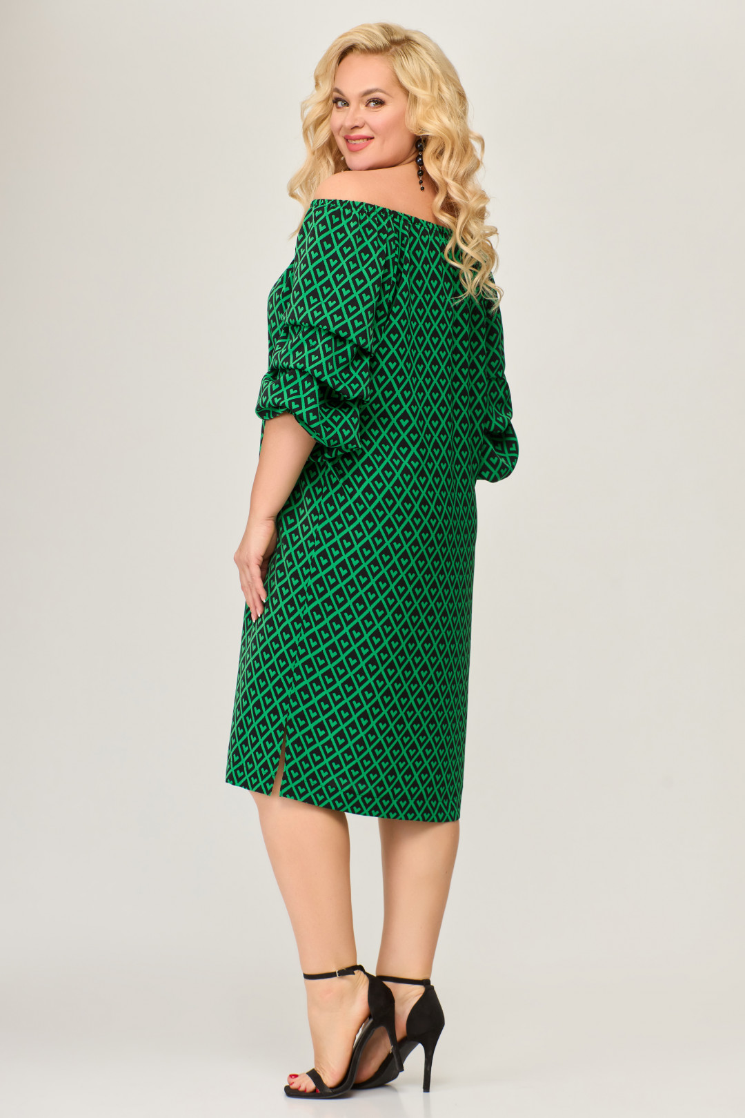 Платье Светлана-Стиль 1673 зеленый+черный