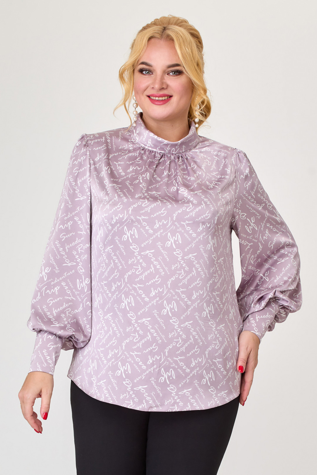 Блузка Светлана-Стиль 1734 розовый+буквы